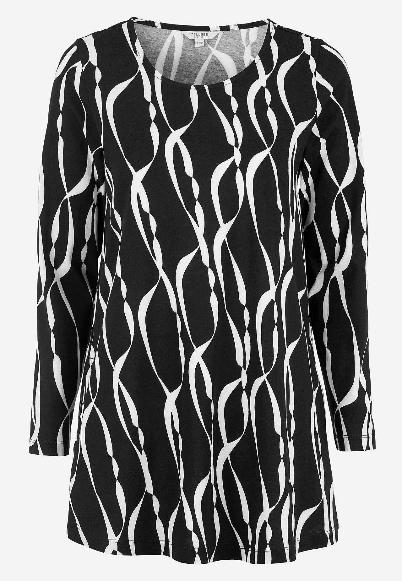 Gemusterte Jersey-Tunika mit Taschen