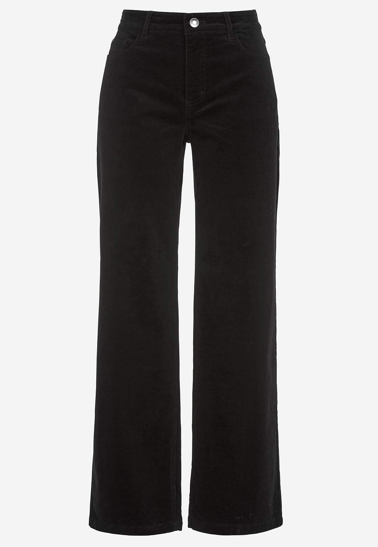 Elastische Kordhose mit breiten Beinen