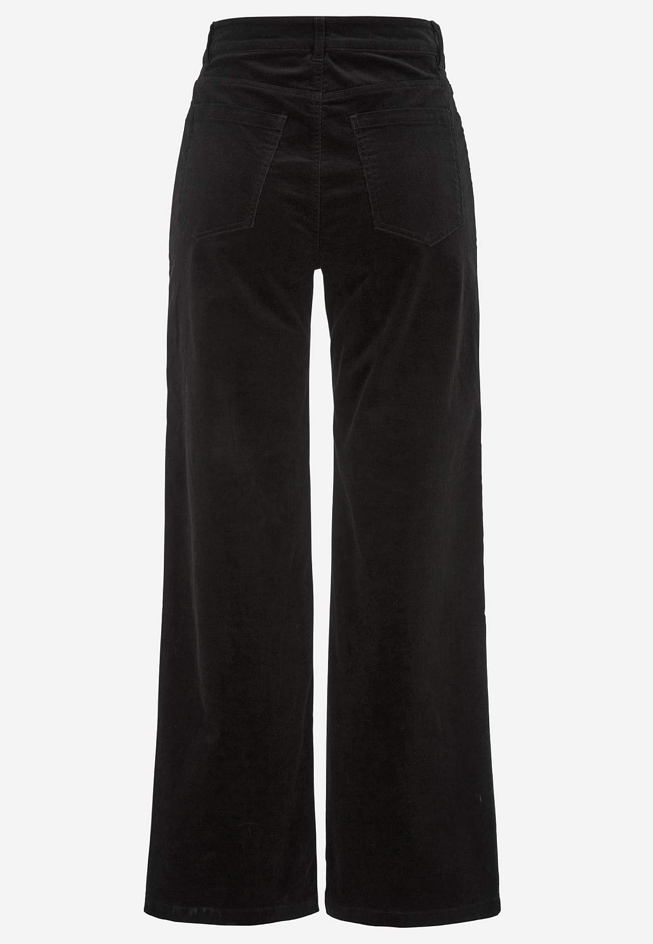 Elastische Kordhose mit breiten Beinen