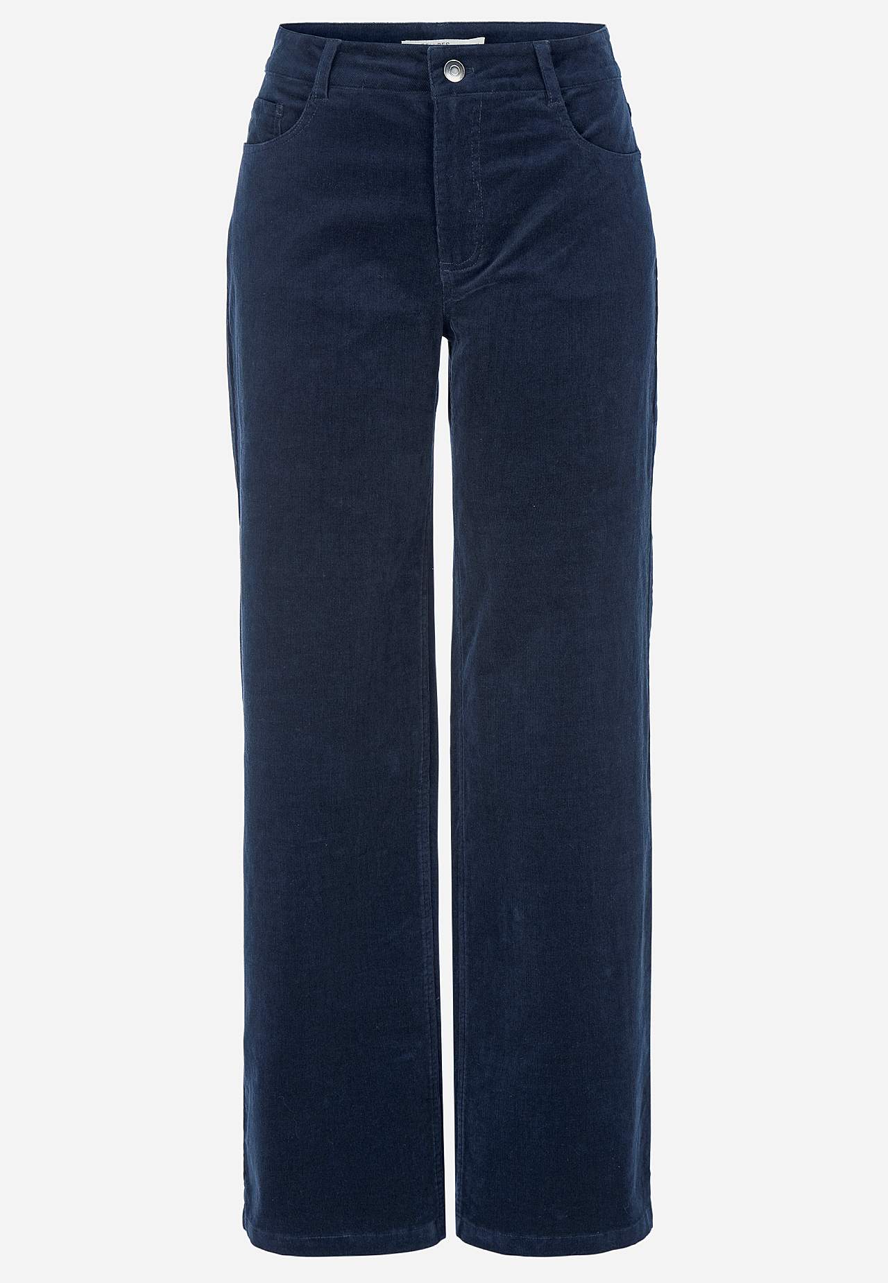 Elastische Kordhose mit breiten Beinen