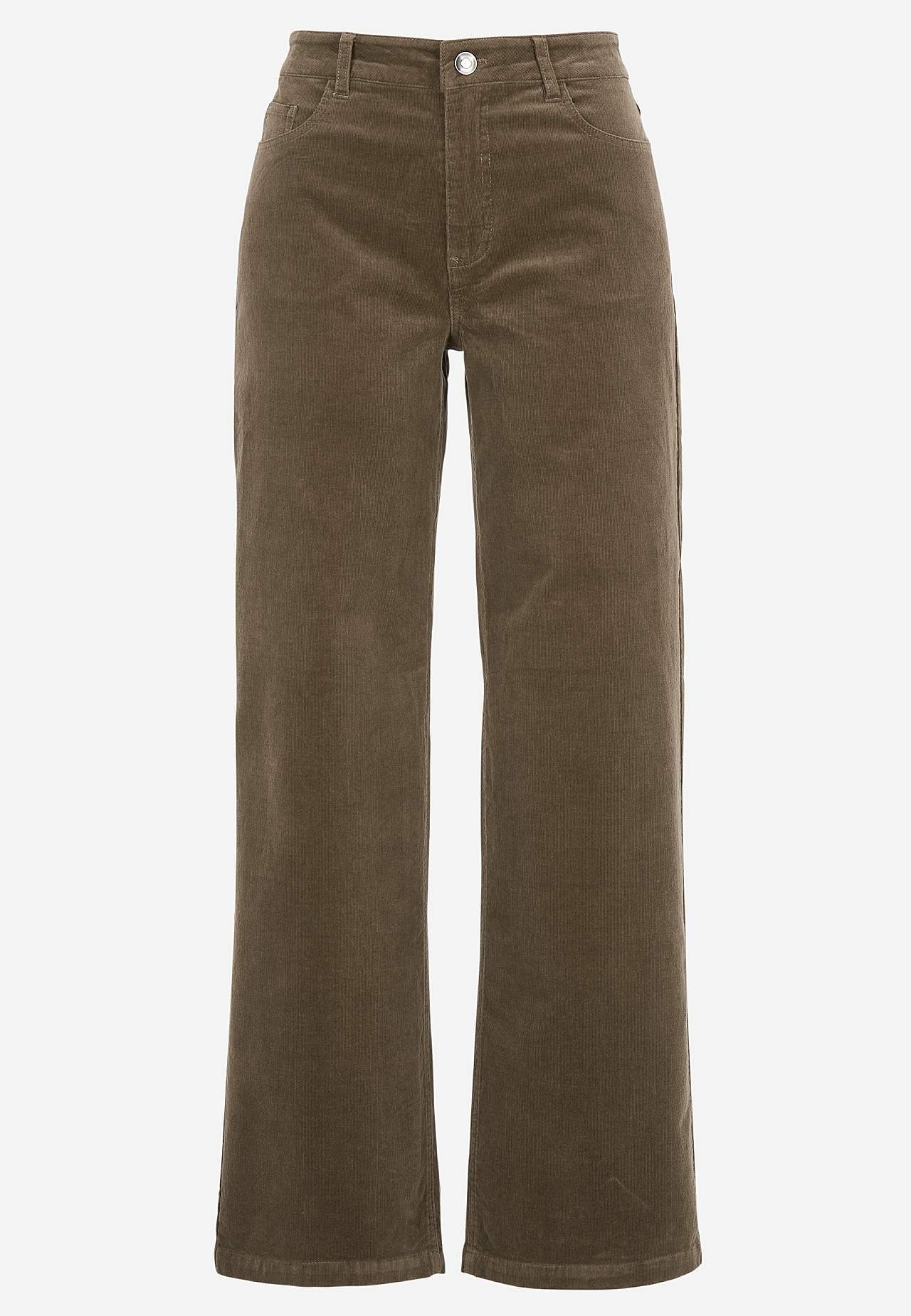 Elastische Kordhose mit breiten Beinen