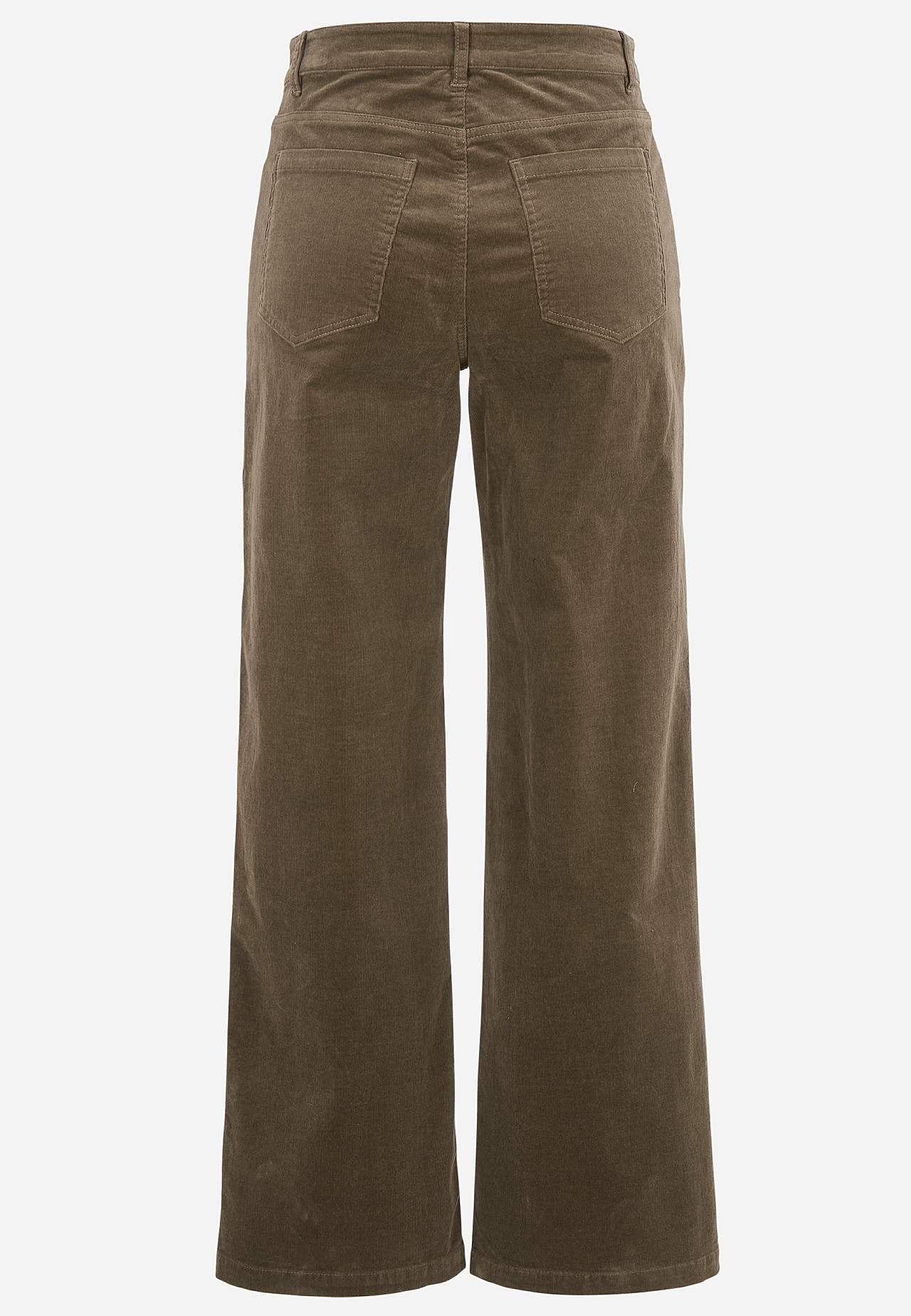 Elastische Kordhose mit breiten Beinen