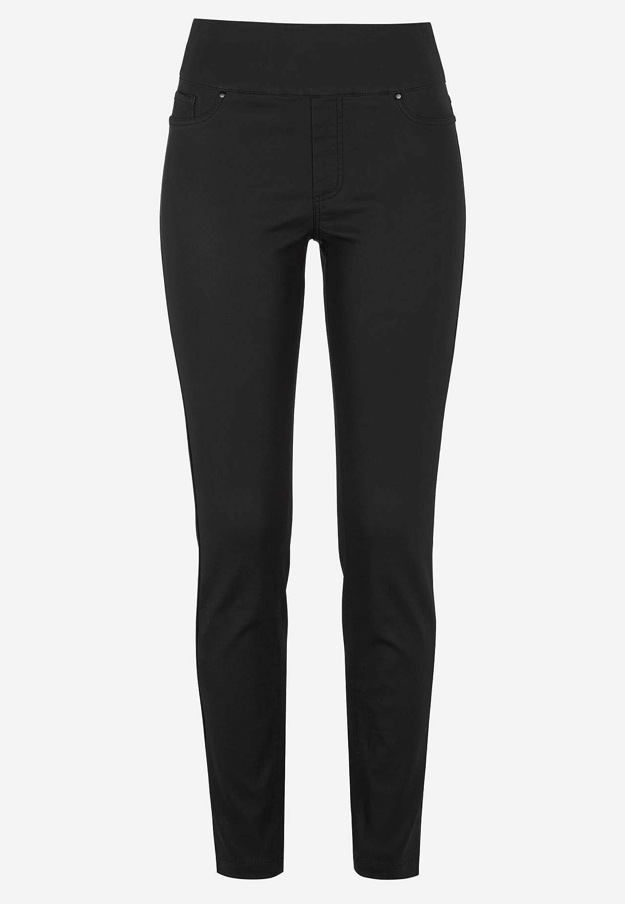 Beschichtete Jeggings mit schmalen Beinen