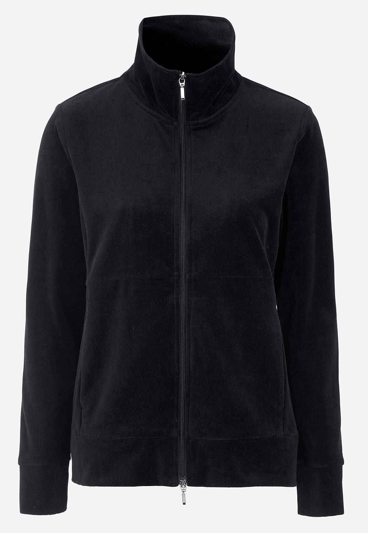 Velours-Jacke mit Verschluss
