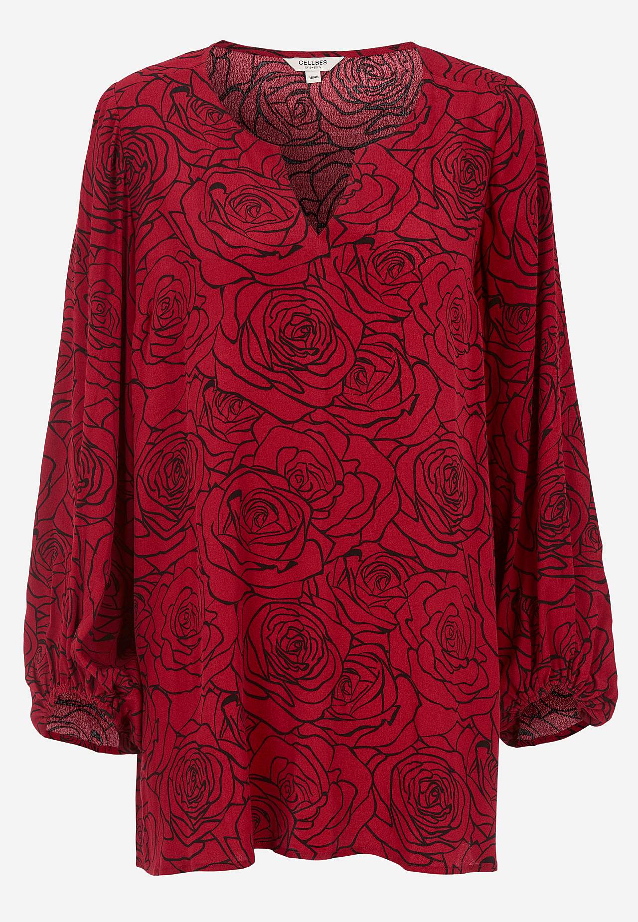 Bluse aus Viskose mit einem Blumen-Muster