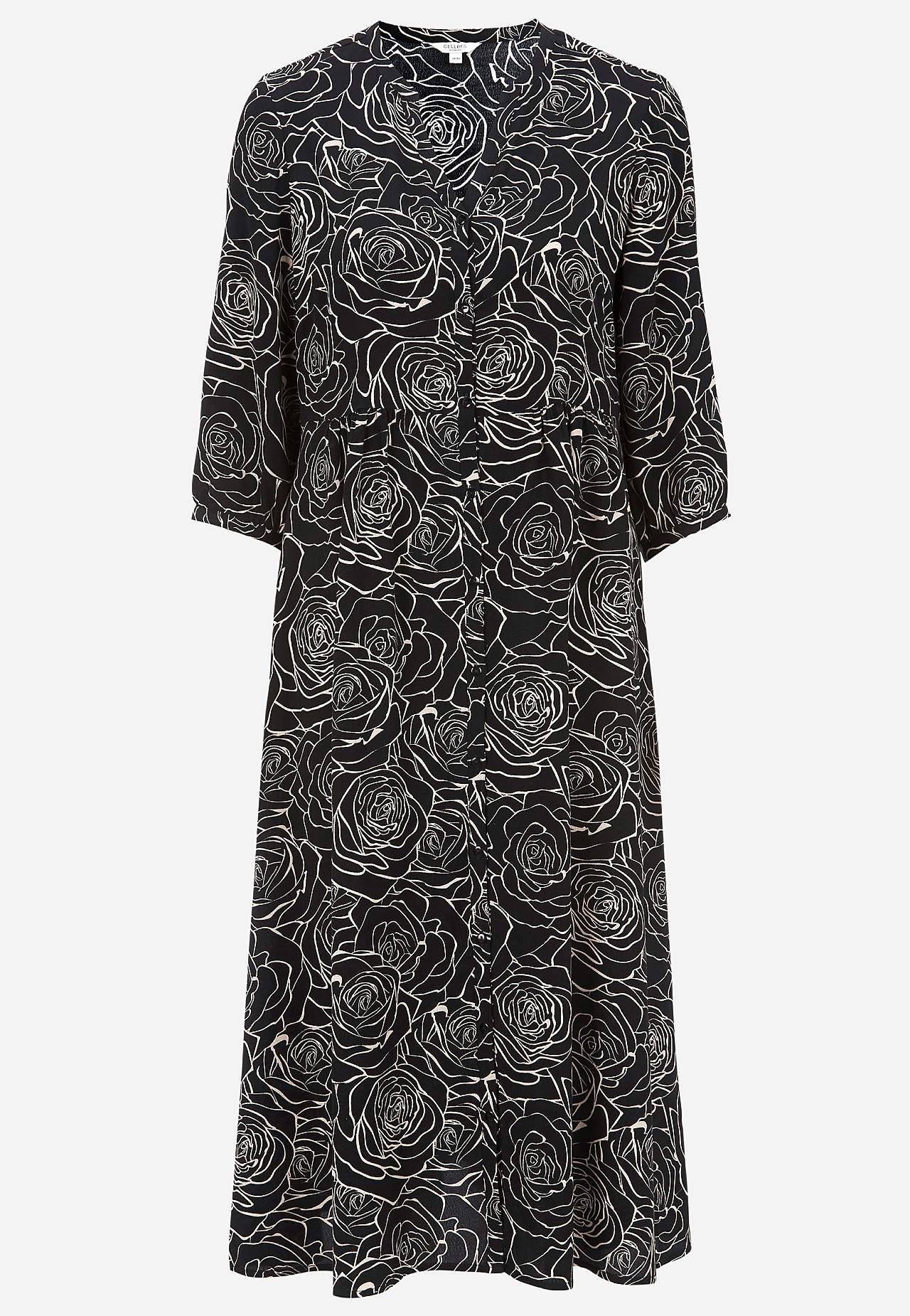 Kleid aus Viskose mit einem Blumen-Muster