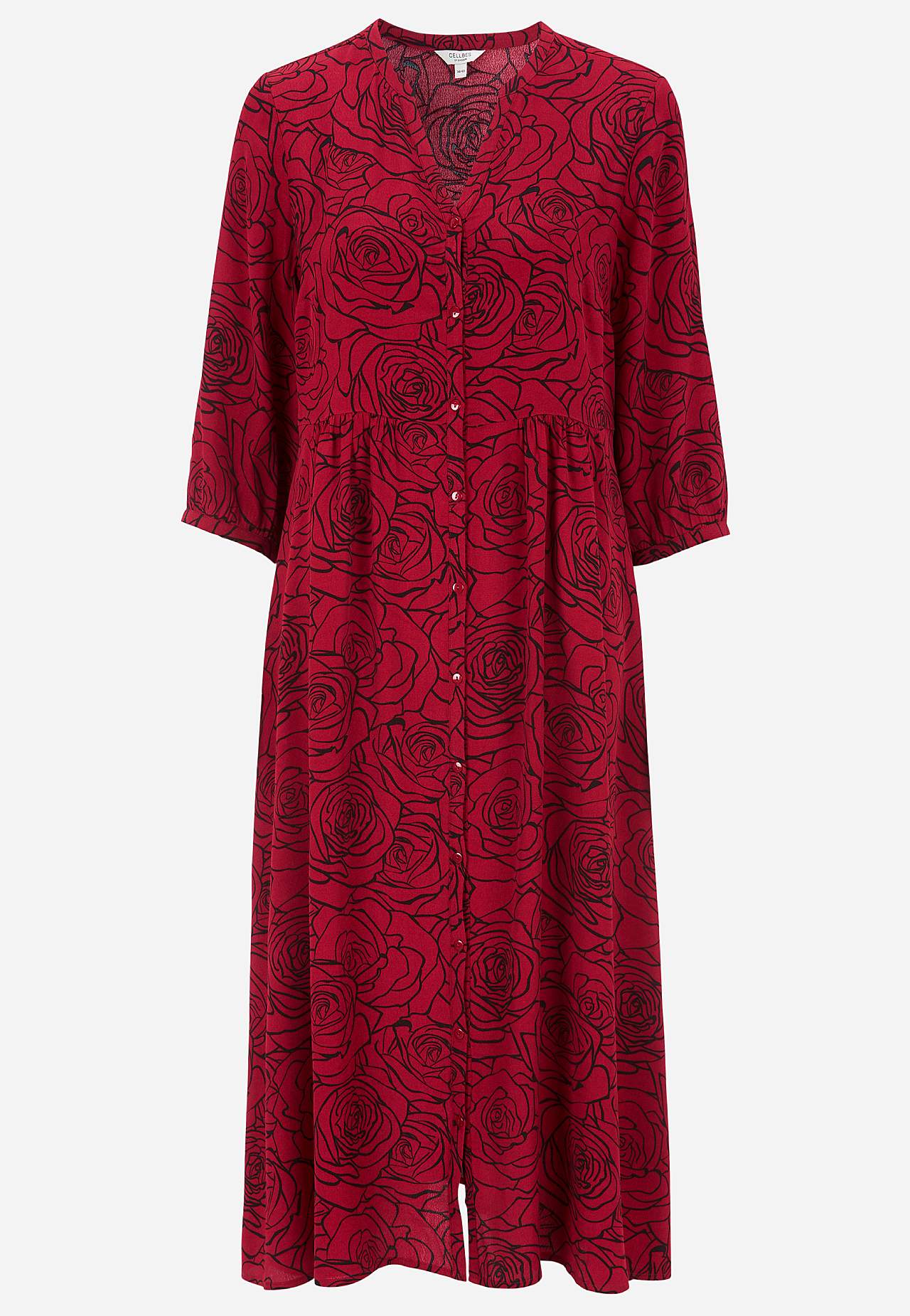 Kleid aus Viskose mit einem Blumen-Muster