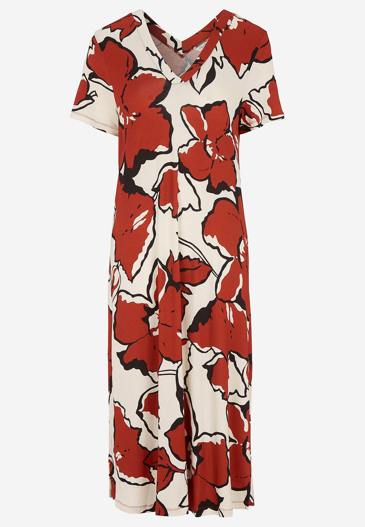 Jerseykleid mit einem V-Ausschnitt