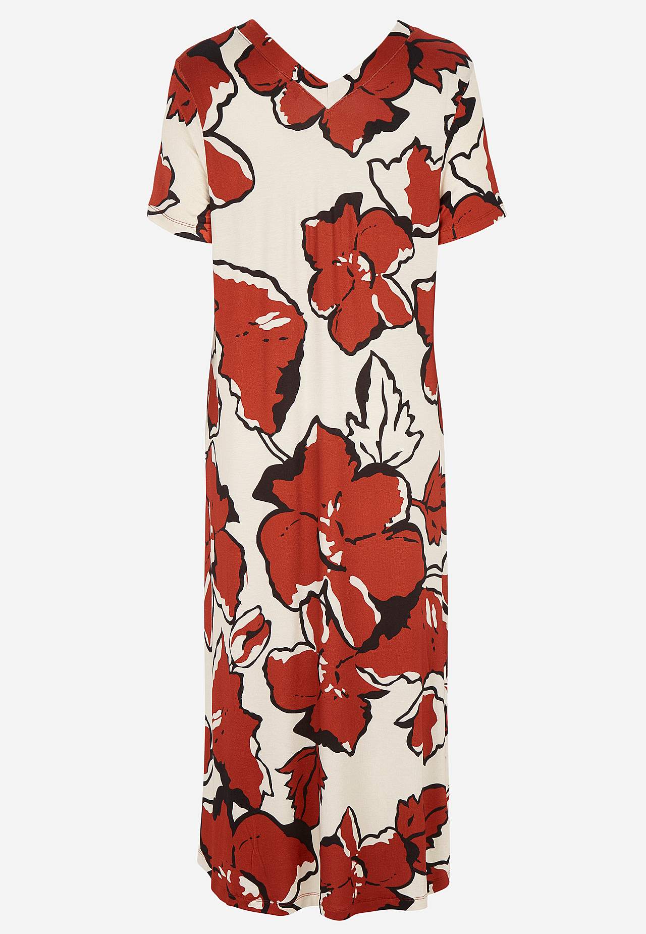 Jerseykleid mit einem V-Ausschnitt