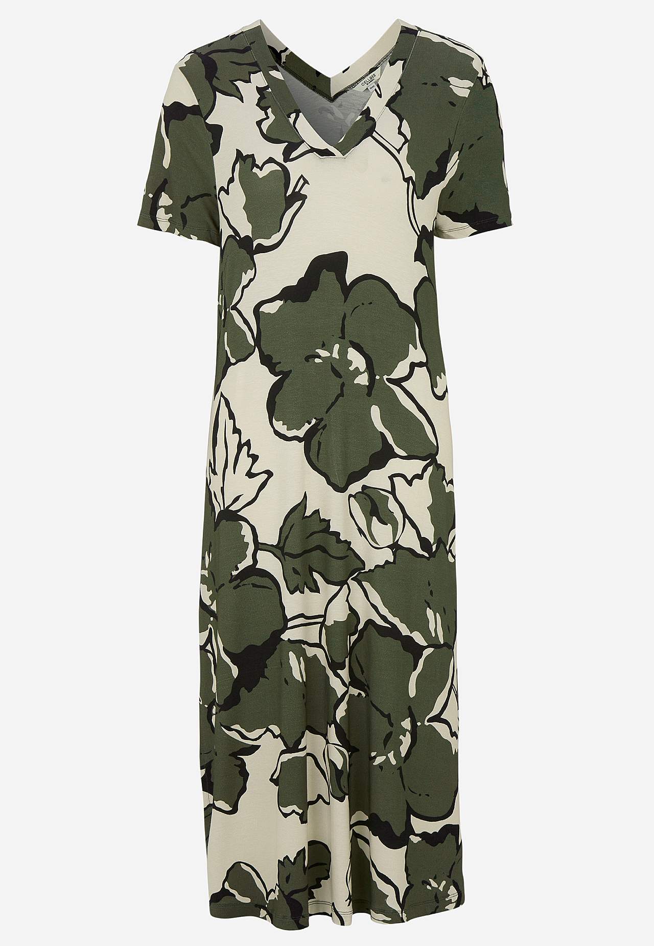 Jerseykleid mit einem V-Ausschnitt