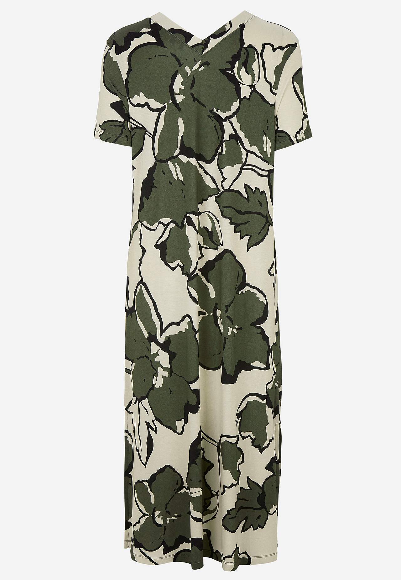Jerseykleid mit einem V-Ausschnitt