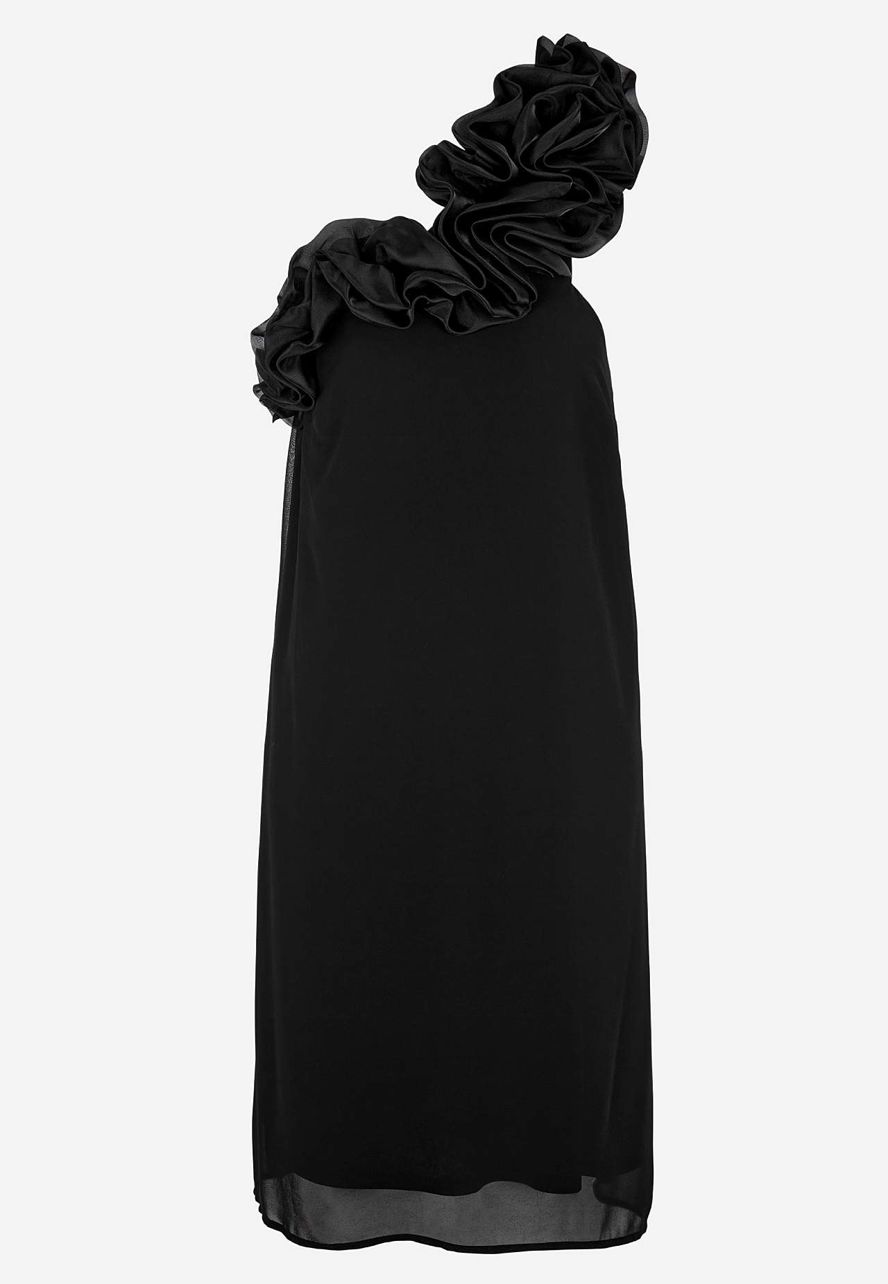 Asymmetrisches Cocktailkleid mit Rüsche