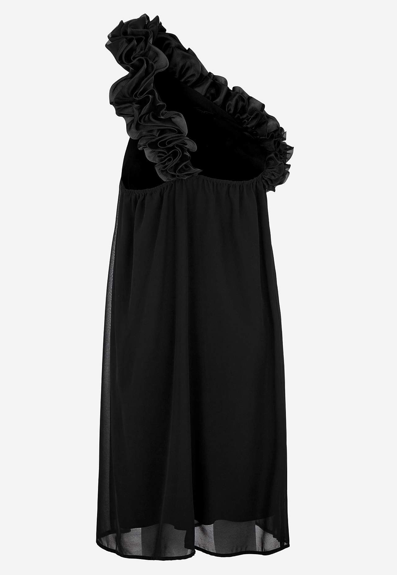 Asymmetrisches Cocktailkleid mit Rüsche