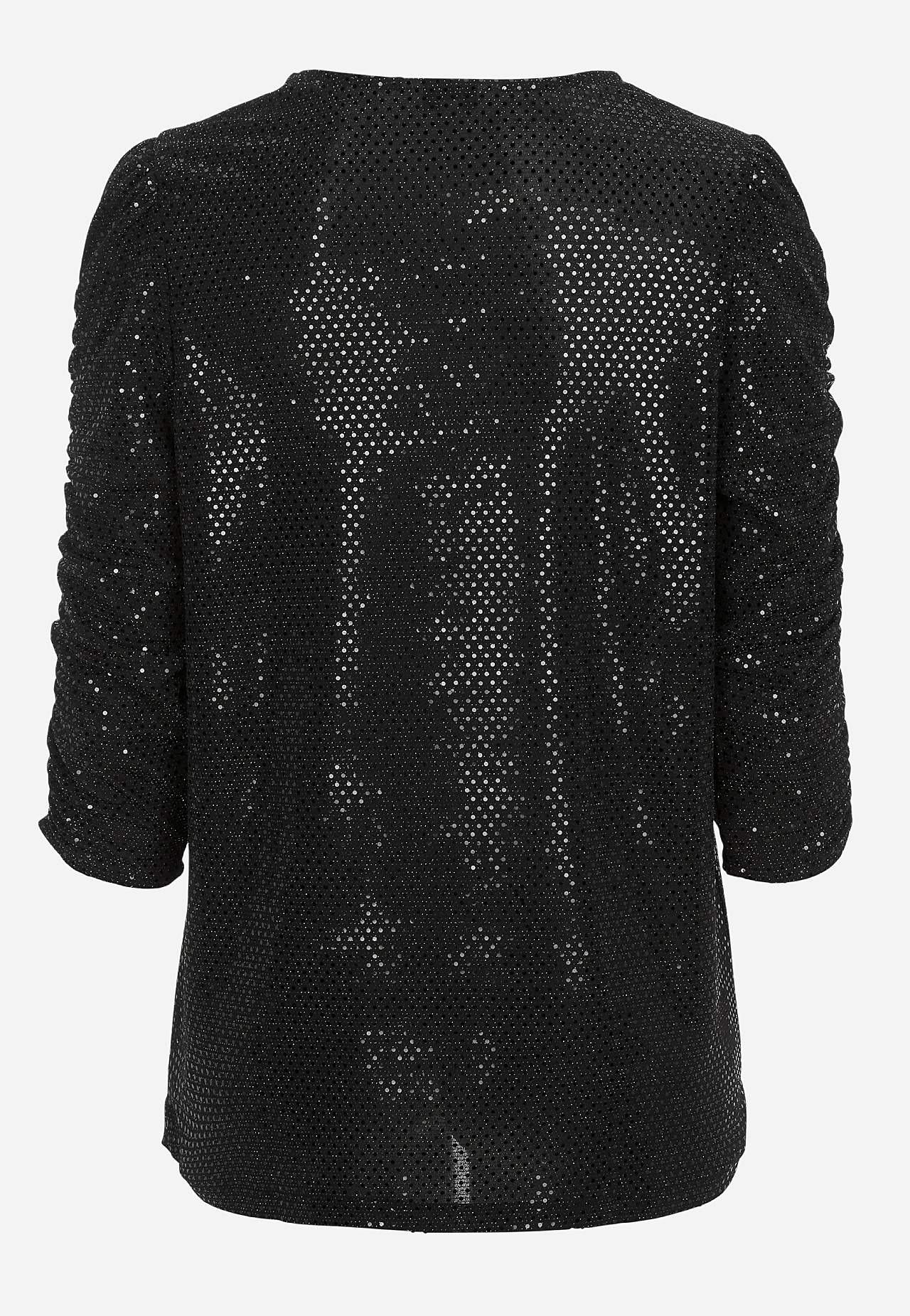 Top mit Pailletten mit 3/4-Ärmeln
