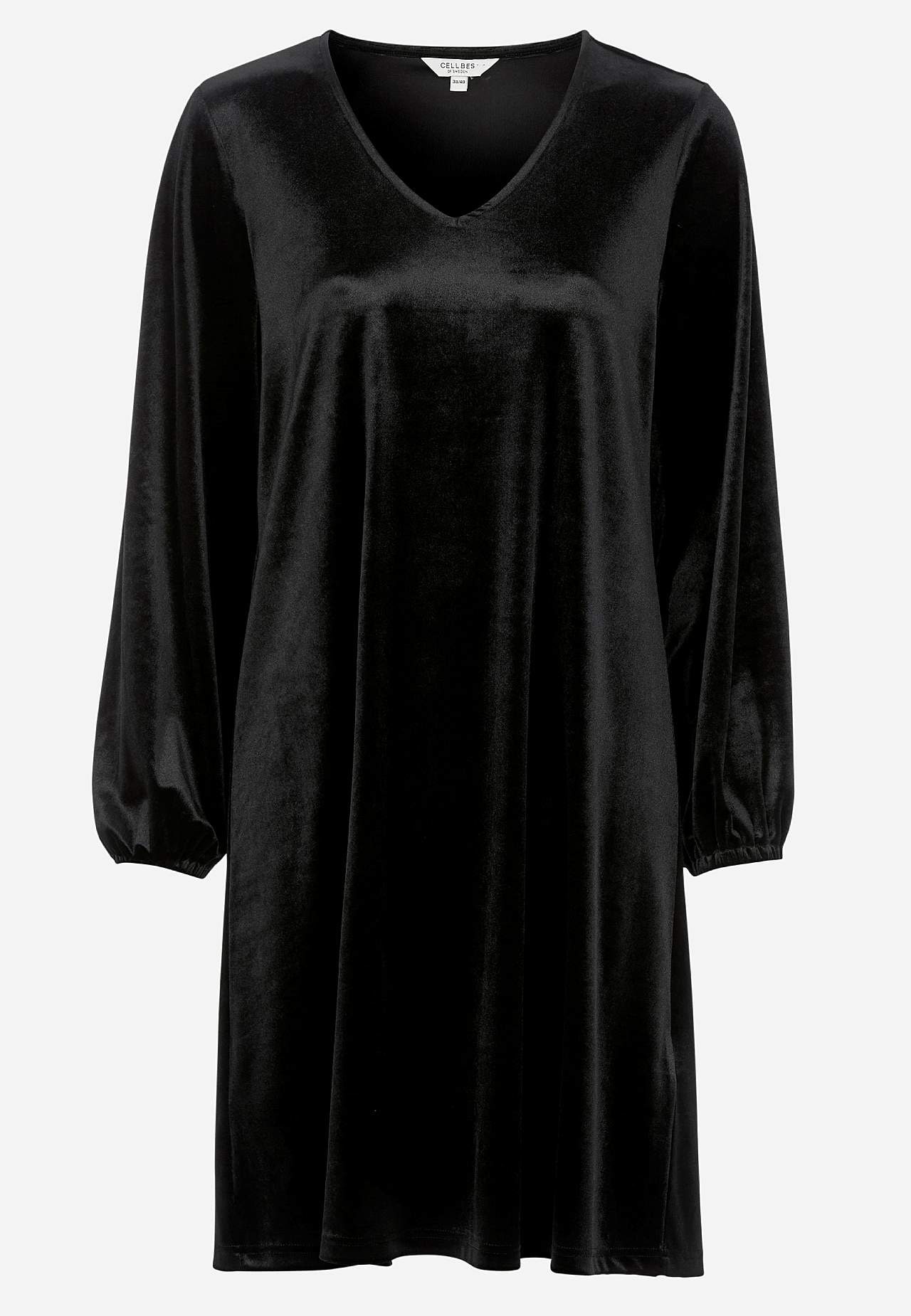 Samtkleid mit einem V-Ausschnitt