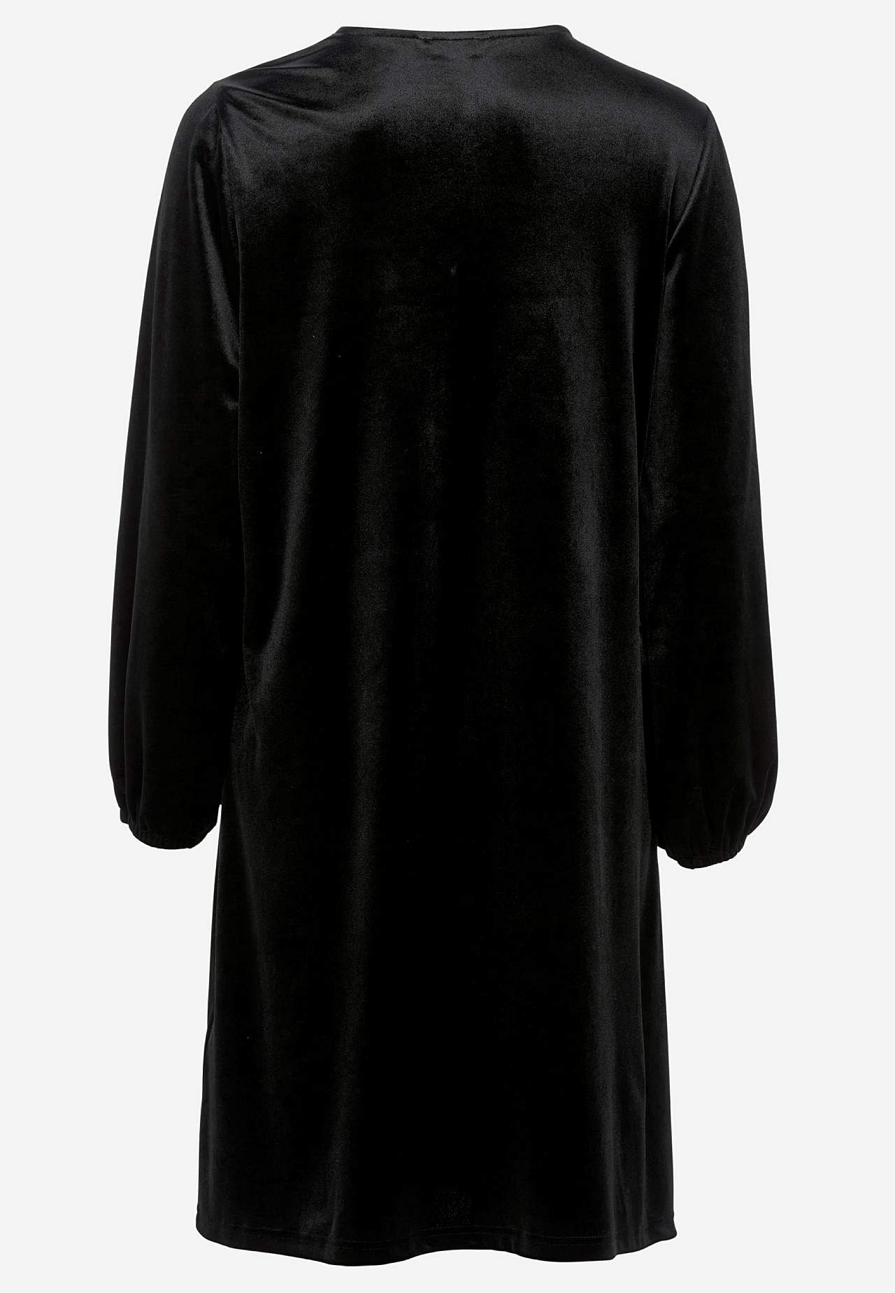 Samtkleid mit einem V-Ausschnitt