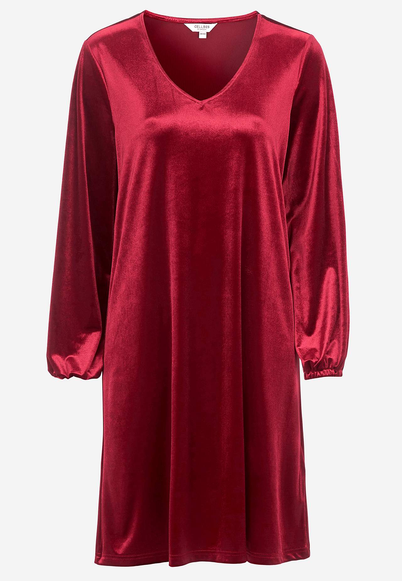 Samtkleid mit einem V-Ausschnitt