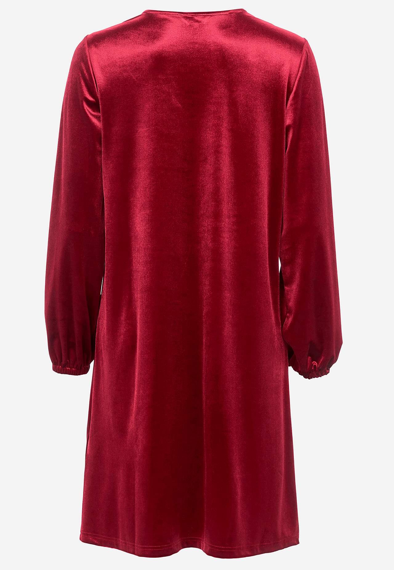 Samtkleid mit einem V-Ausschnitt