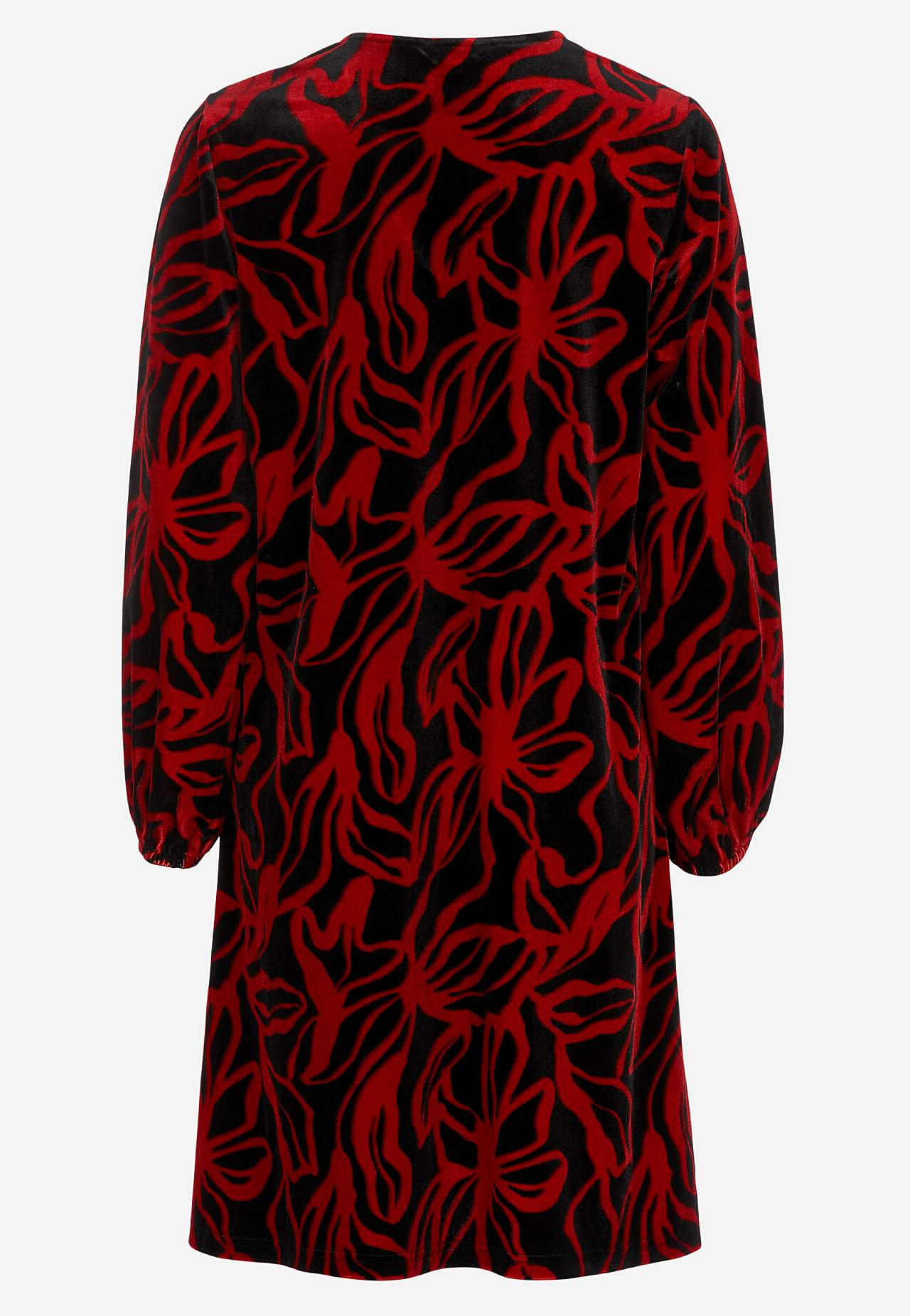 Samtkleid mit einem V-Ausschnitt