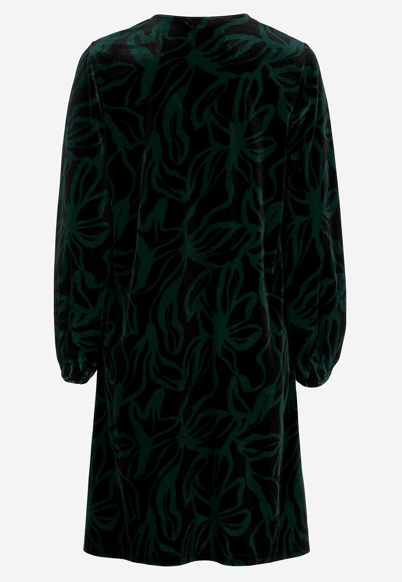 Samtkleid mit einem V-Ausschnitt