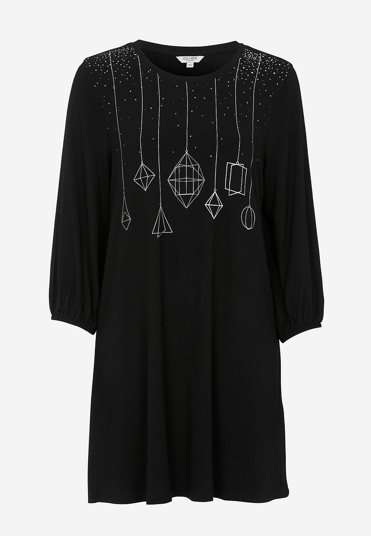 Jersey-Tunika mit Weihnachtsmotiv