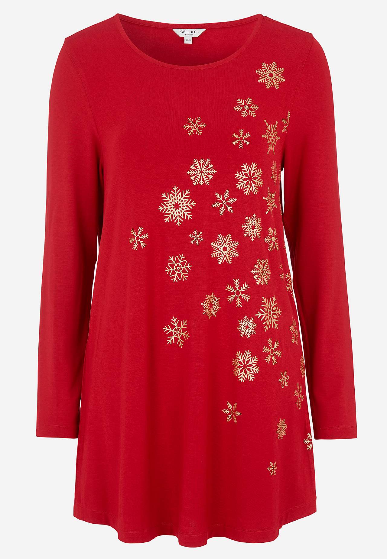 Jersey-Tunika mit Weihnachtsmotiv