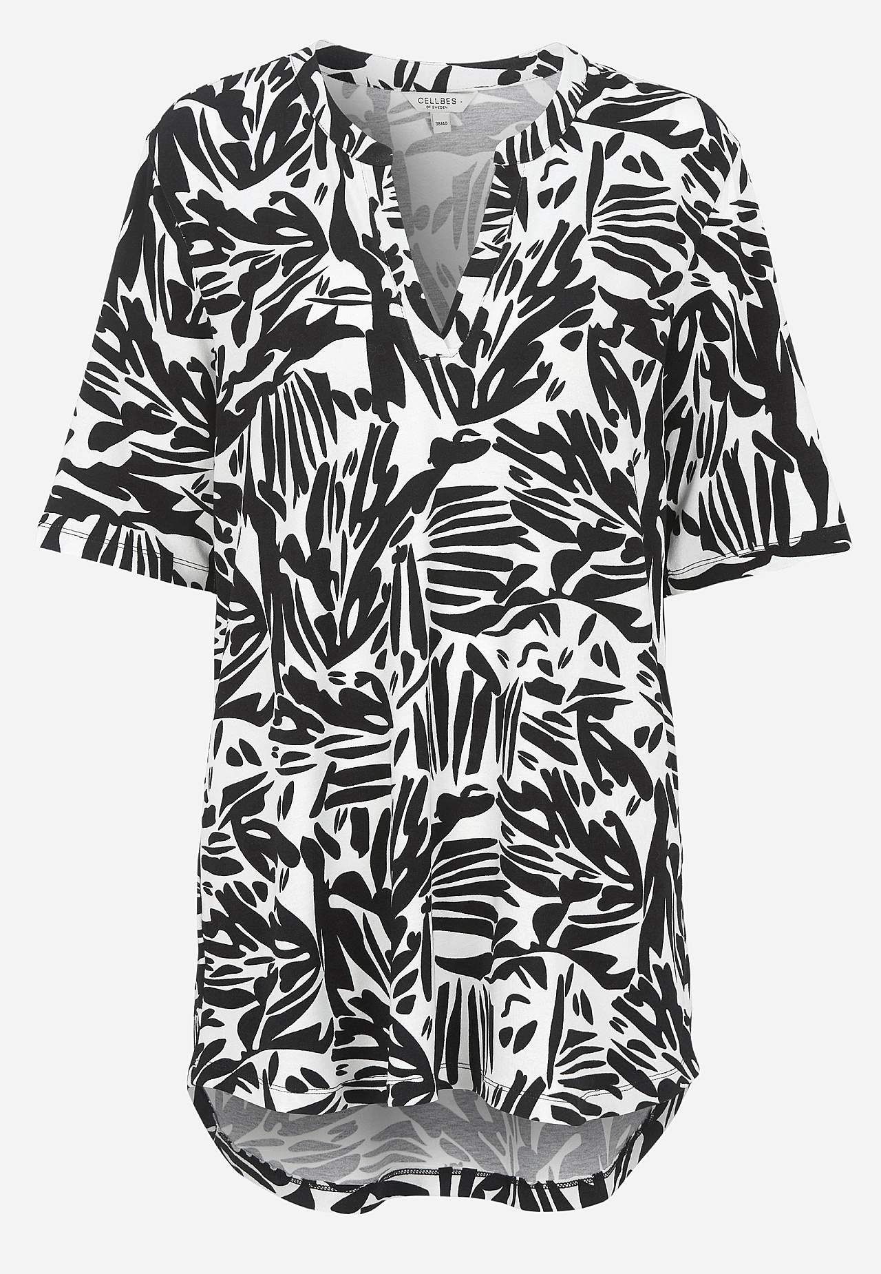 Jersey-Tunika mit einem V-Ausschnitt