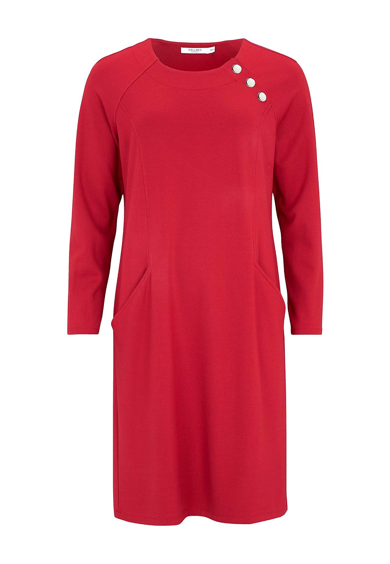 Jerseykleid mit Knopfdekoration