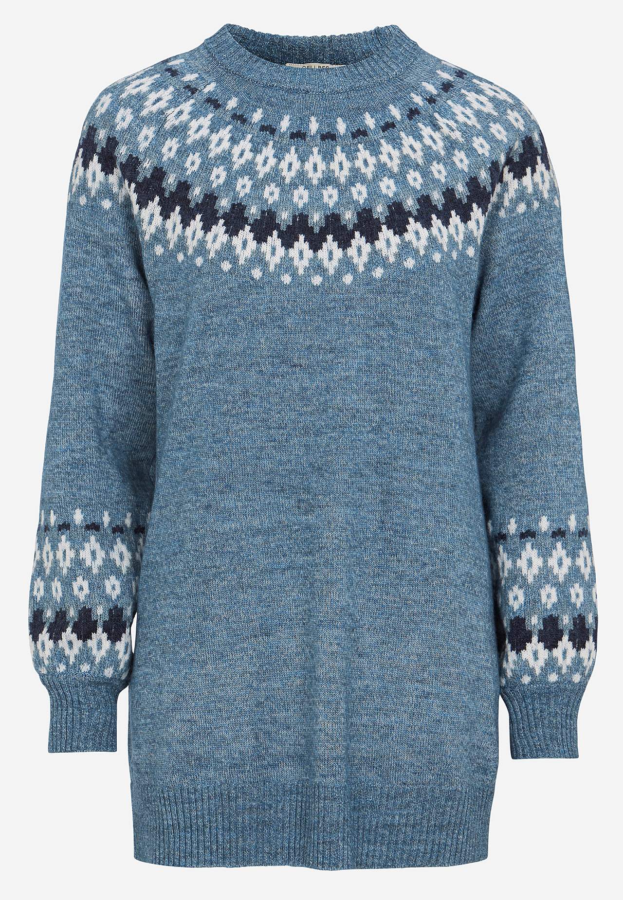 Gestrickter, jacquardgemusterter Pullover