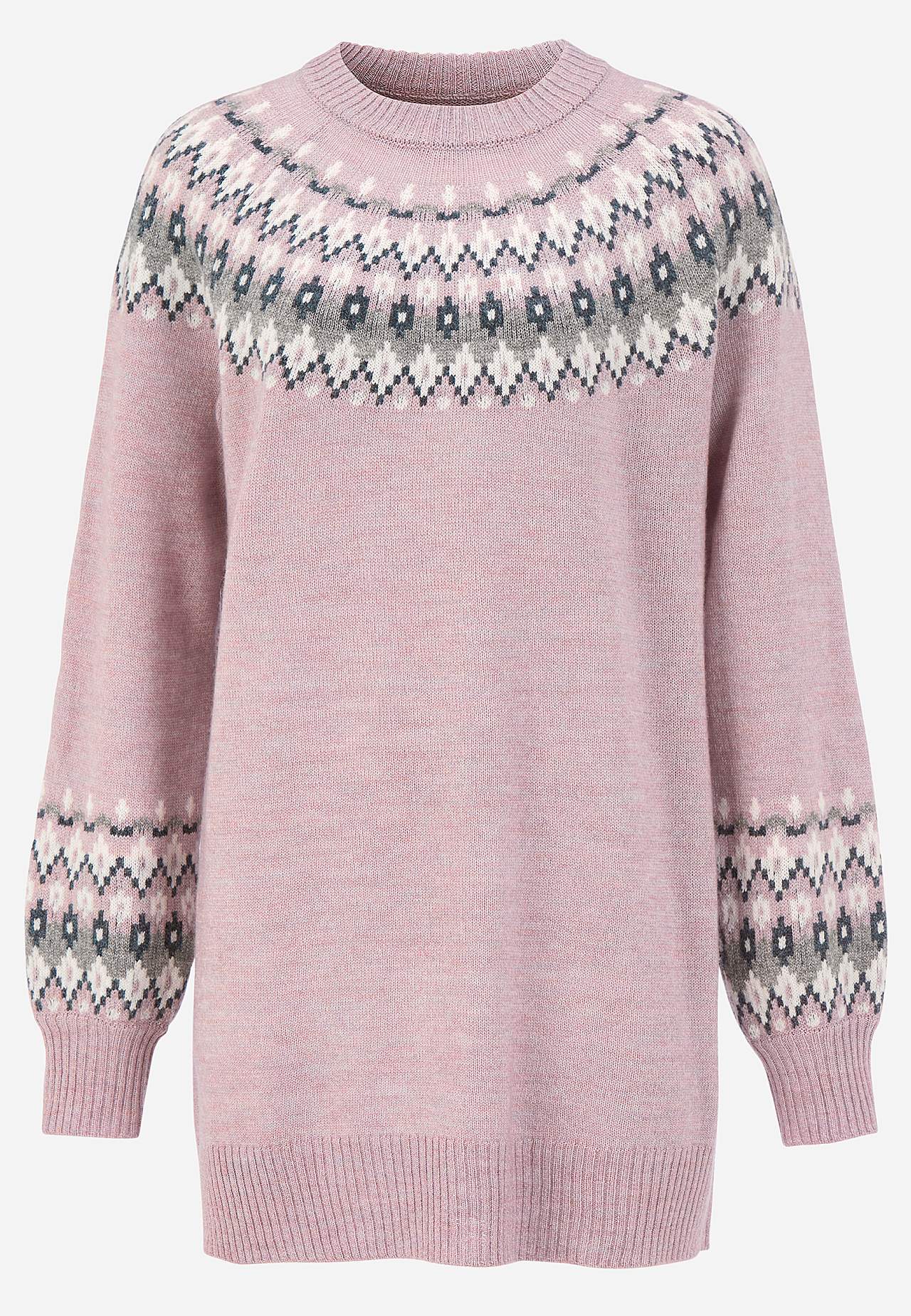 Gestrickter, jacquardgemusterter Pullover