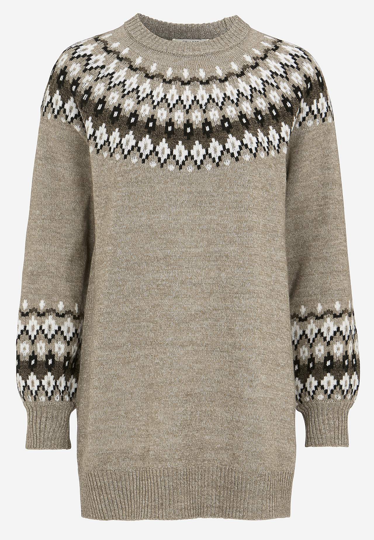 Gestrickter, jacquardgemusterter Pullover