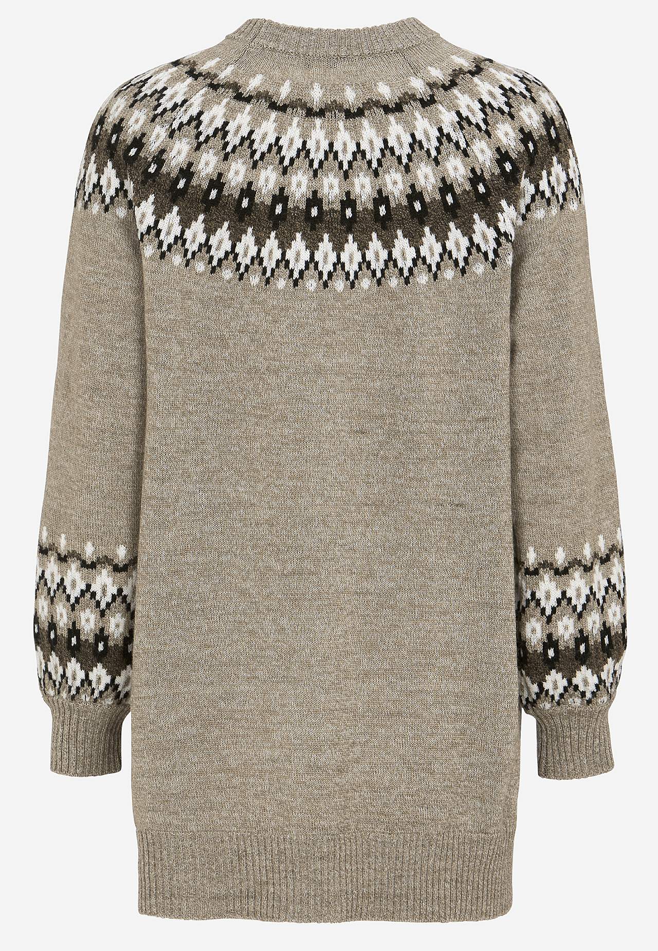 Gestrickter, jacquardgemusterter Pullover