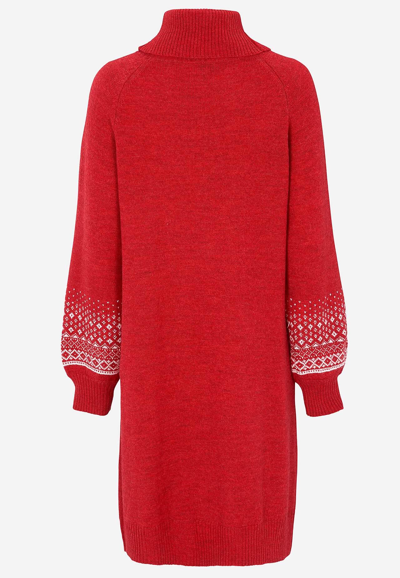 Gestricktes Kleid mit jacquardgemusterten Ärmeln