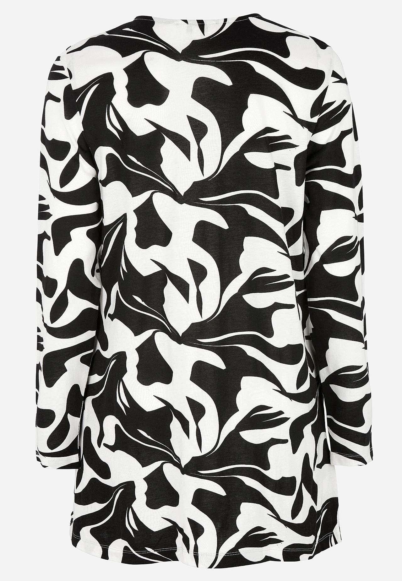 Gemusterte Jersey-Tunika mit Taschen