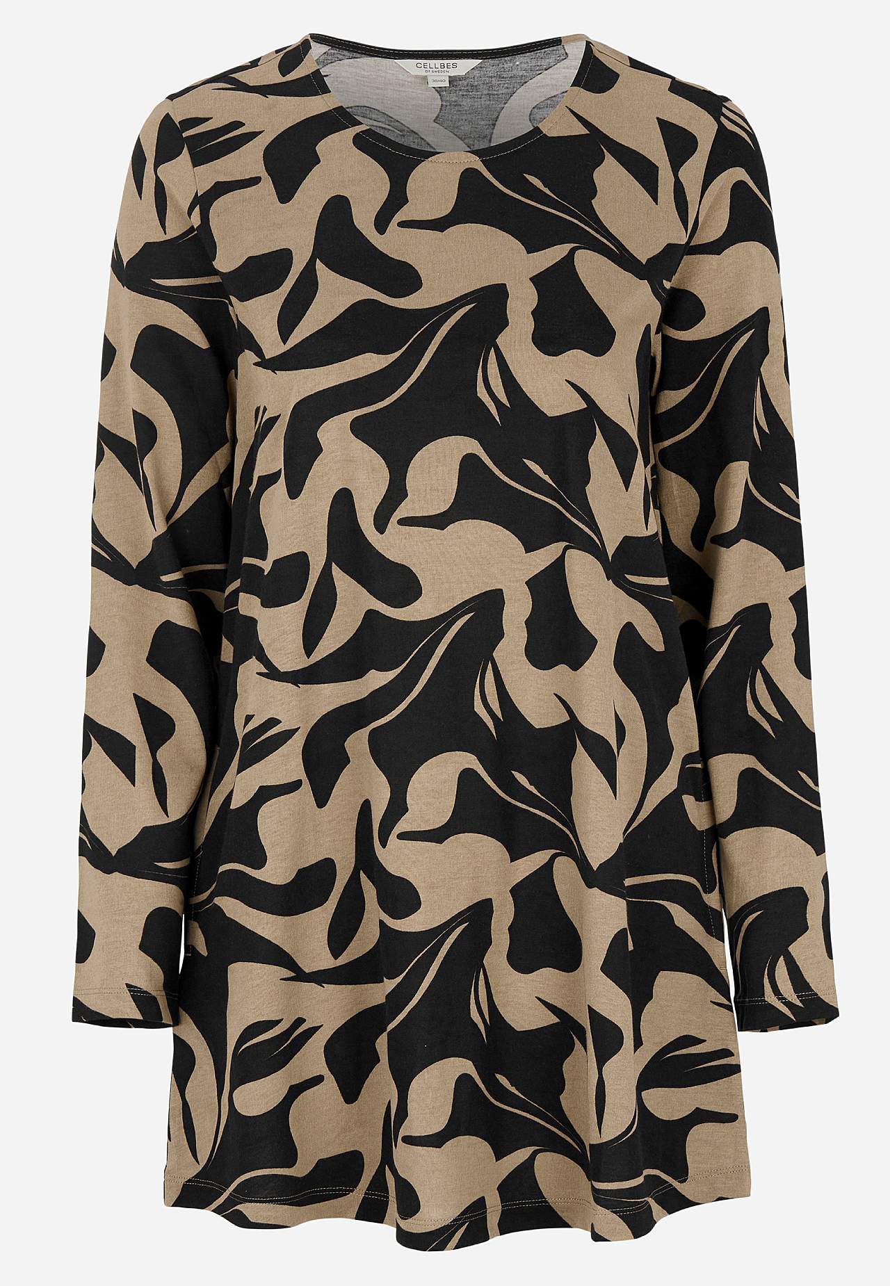 Gemusterte Jersey-Tunika mit Taschen