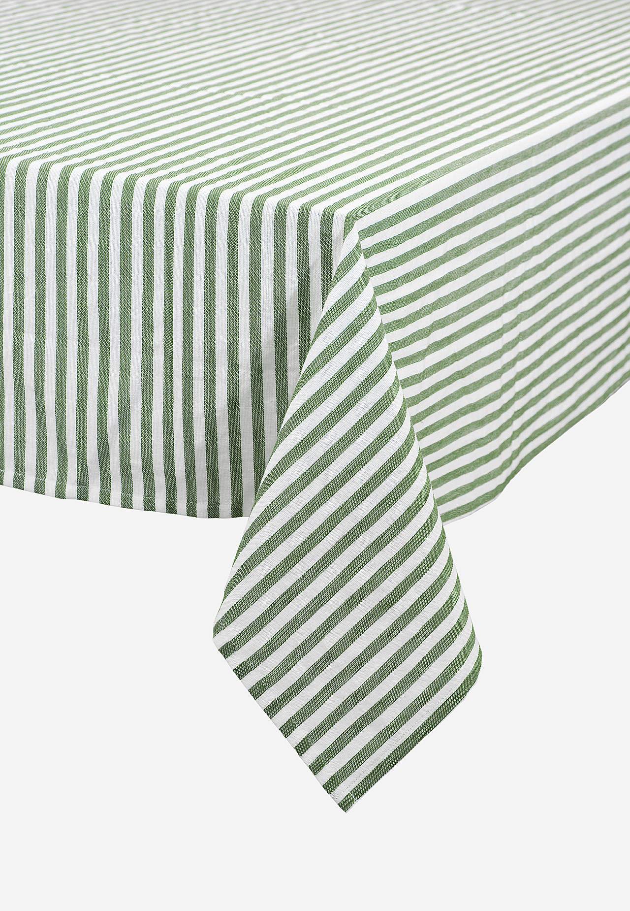Gewebte, gestreifte Tischdecke