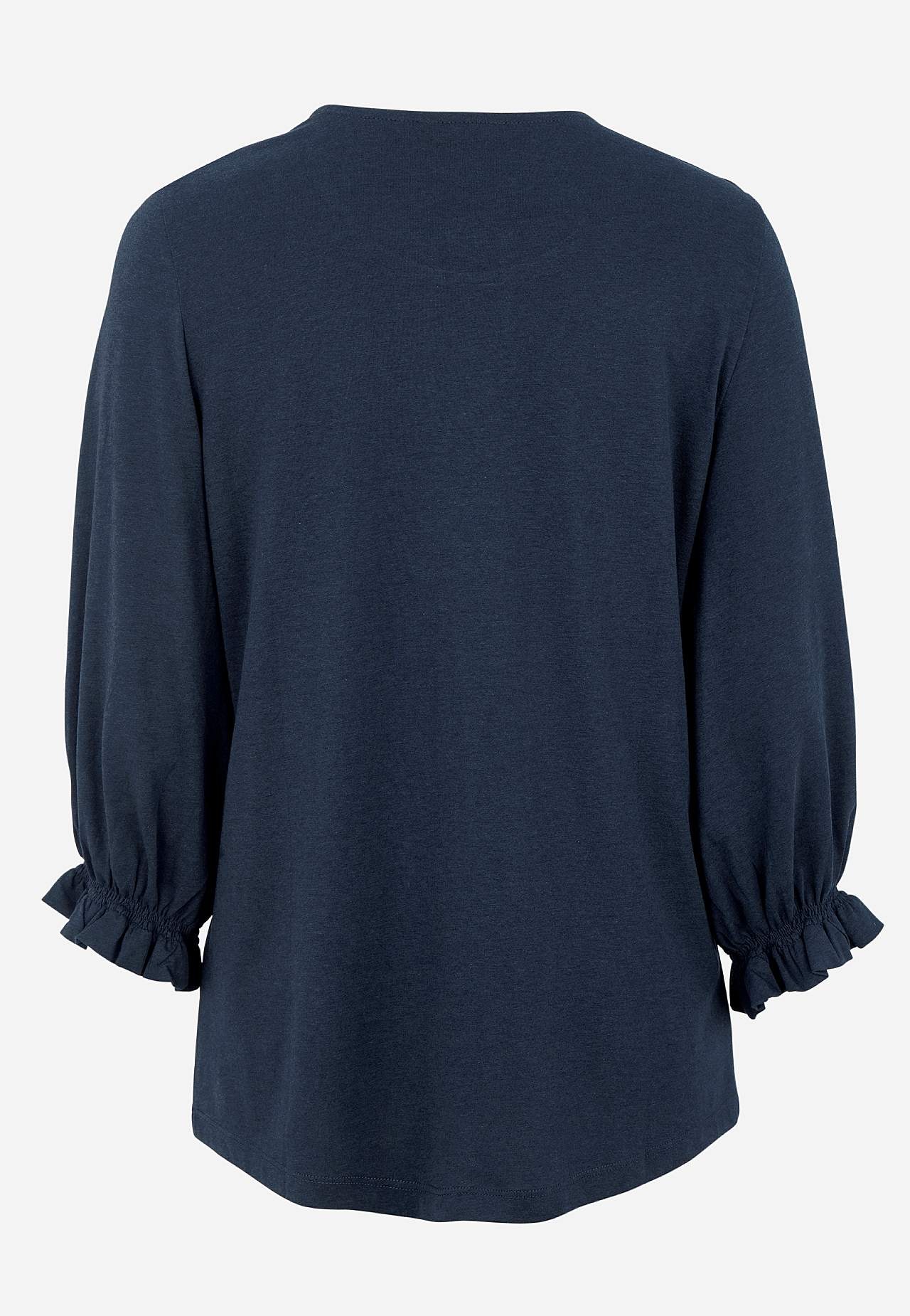 Jersey-Top mit Smokdetail