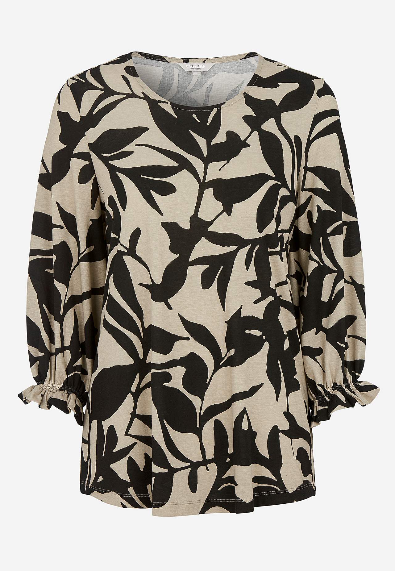 Jersey-Top mit Smokdetail