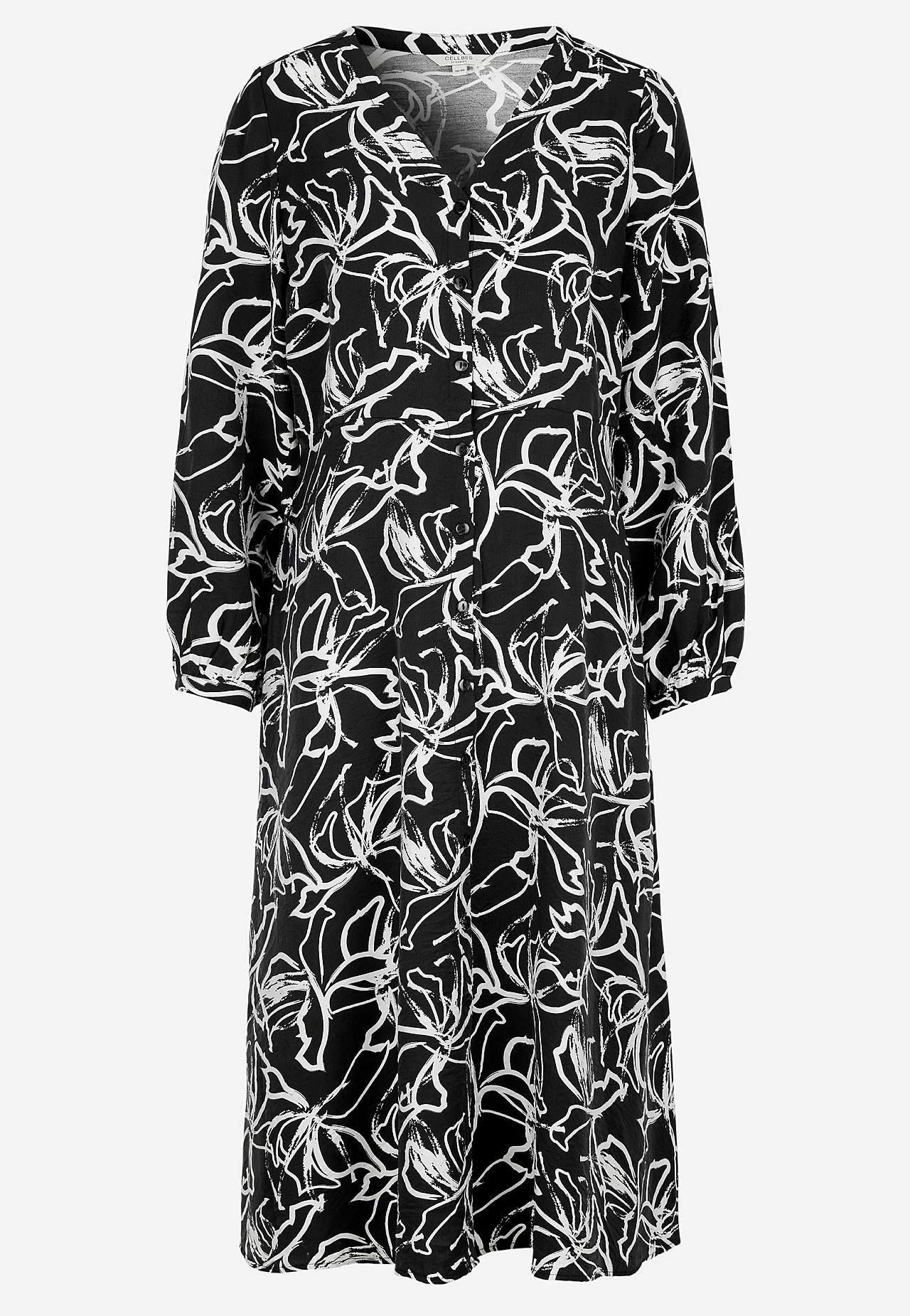 Gewebtes Kleid mit Knöpfen