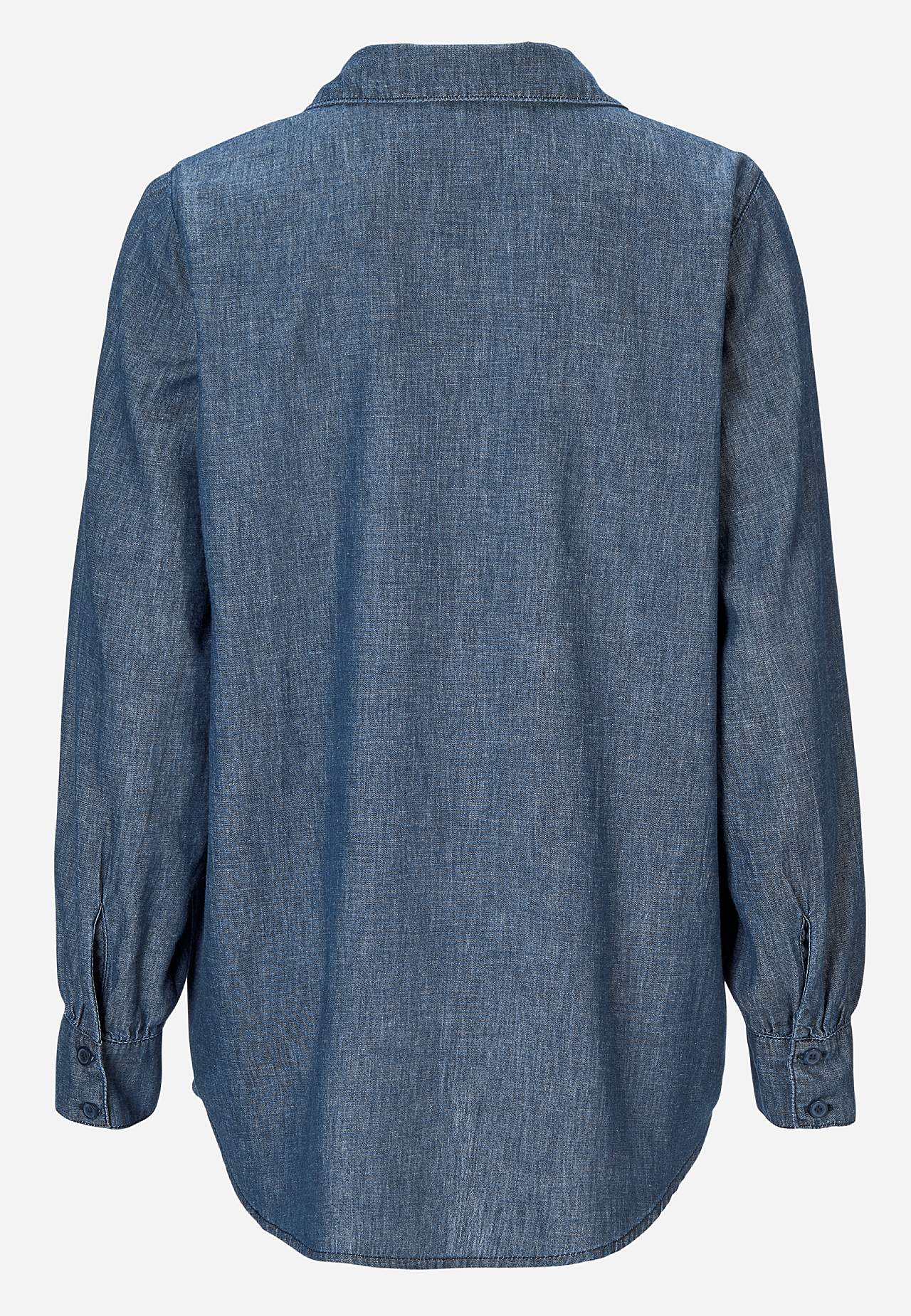 Jeansbluse mit genähten Falten