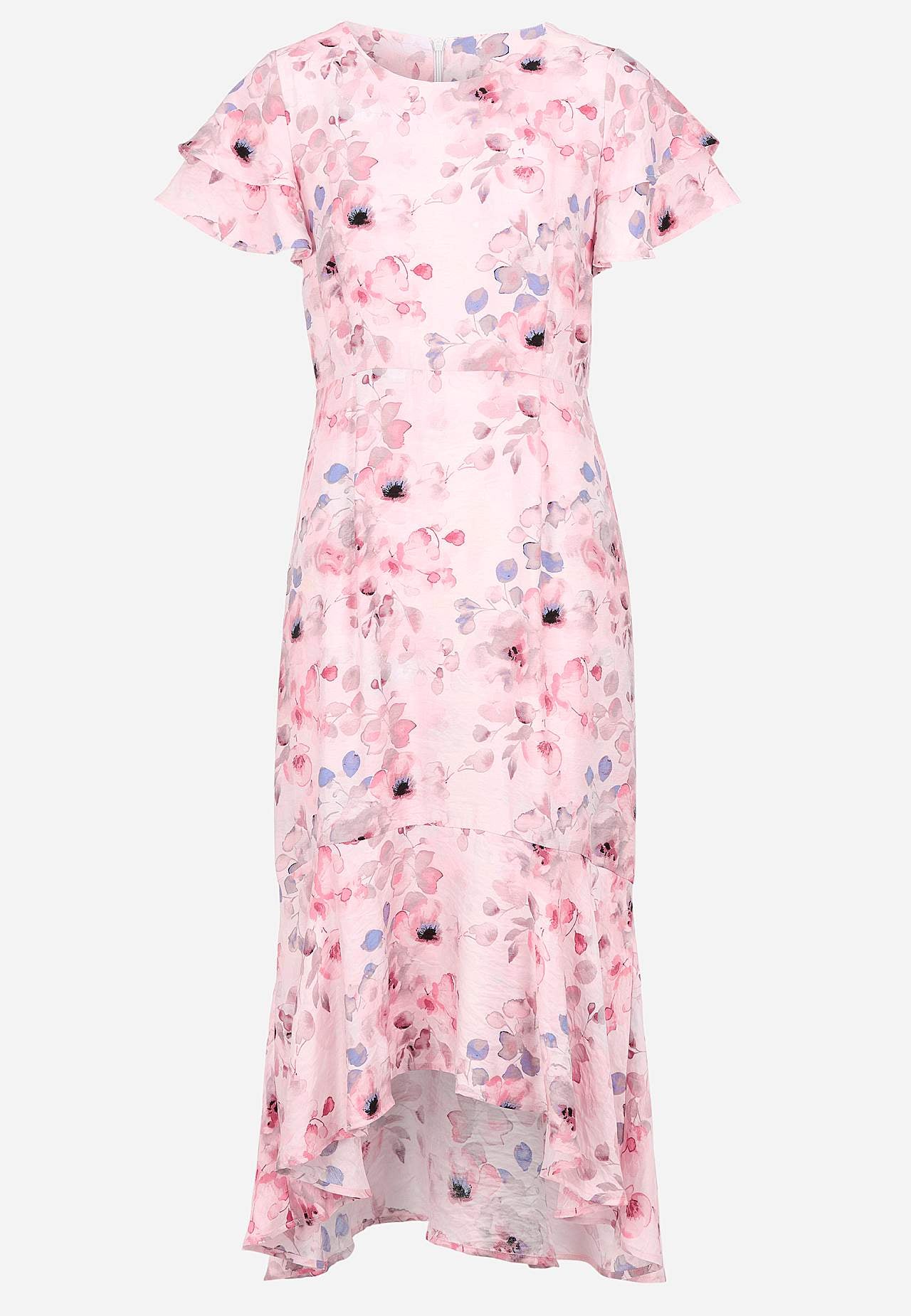 Kleid mit Rüschen mit Schmetterlingsärmeln
