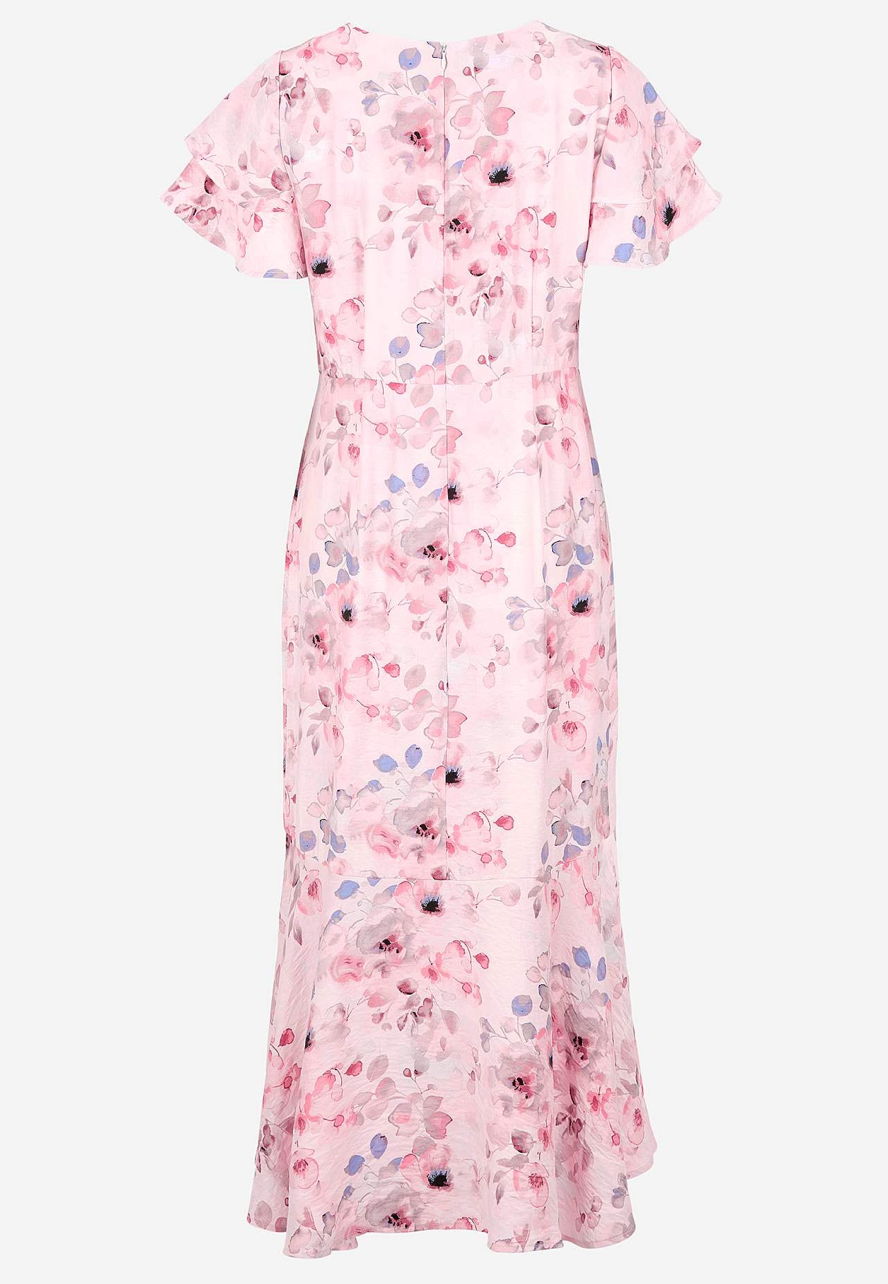 Kleid mit Rüschen mit Schmetterlingsärmeln