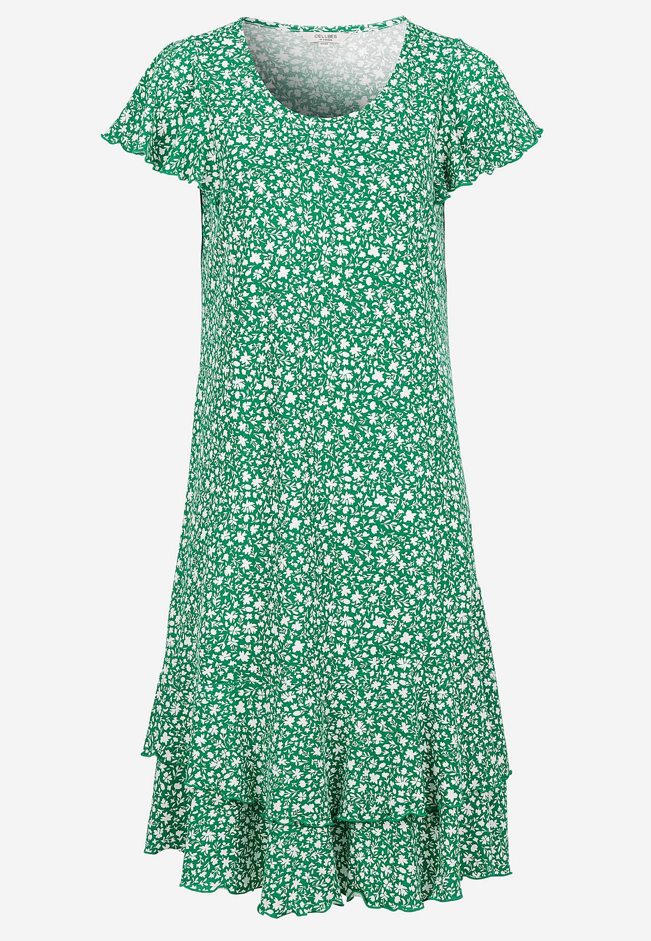 Jerseykleid mit Rüschenröcken