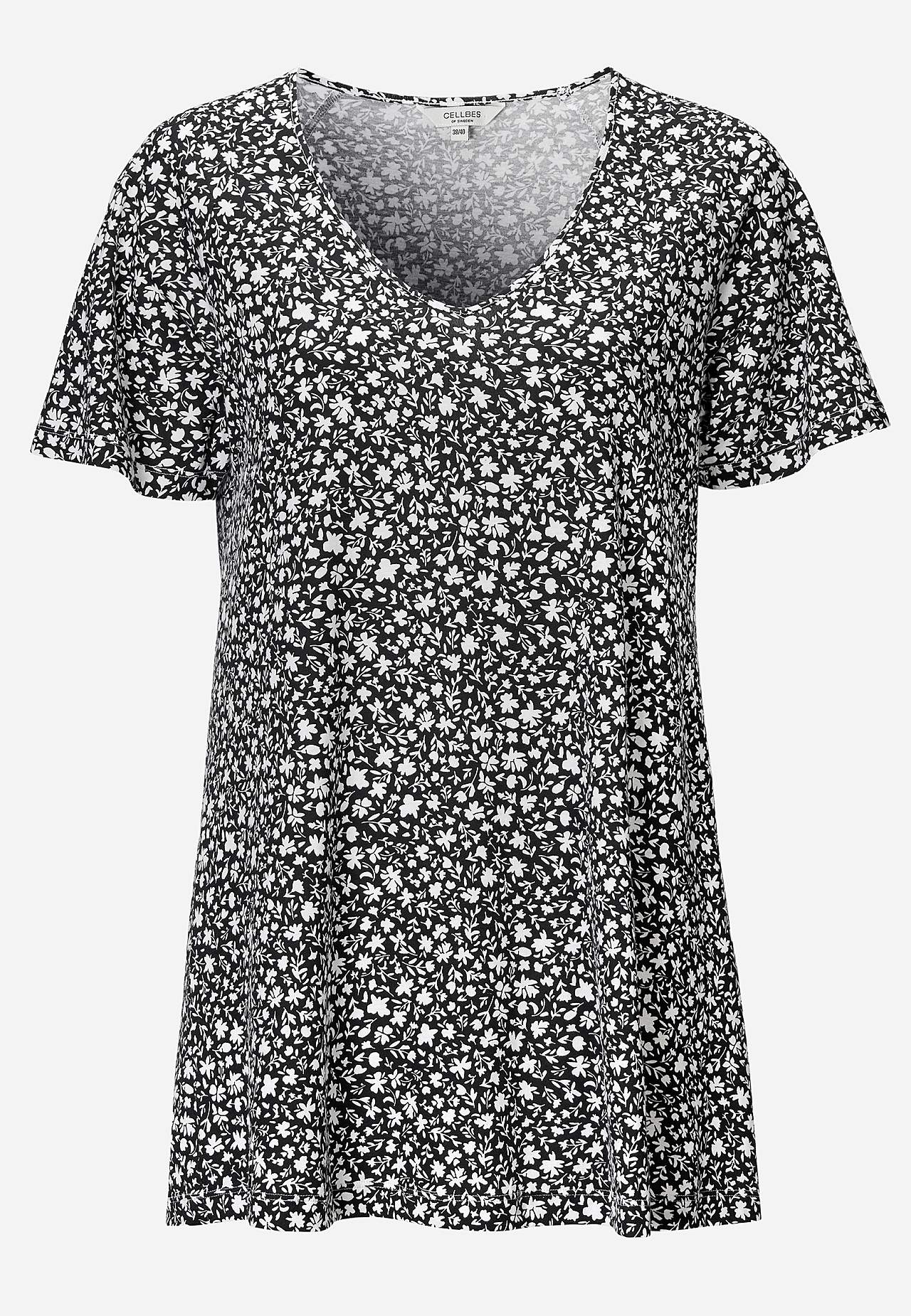 Jersey-Tunika mit kleinen Blumen