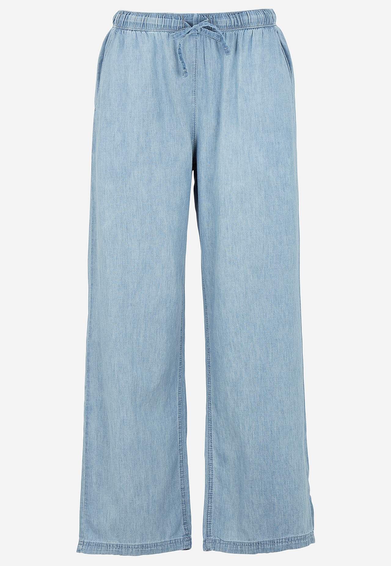 Hose aus Denim mit breiten Beinen