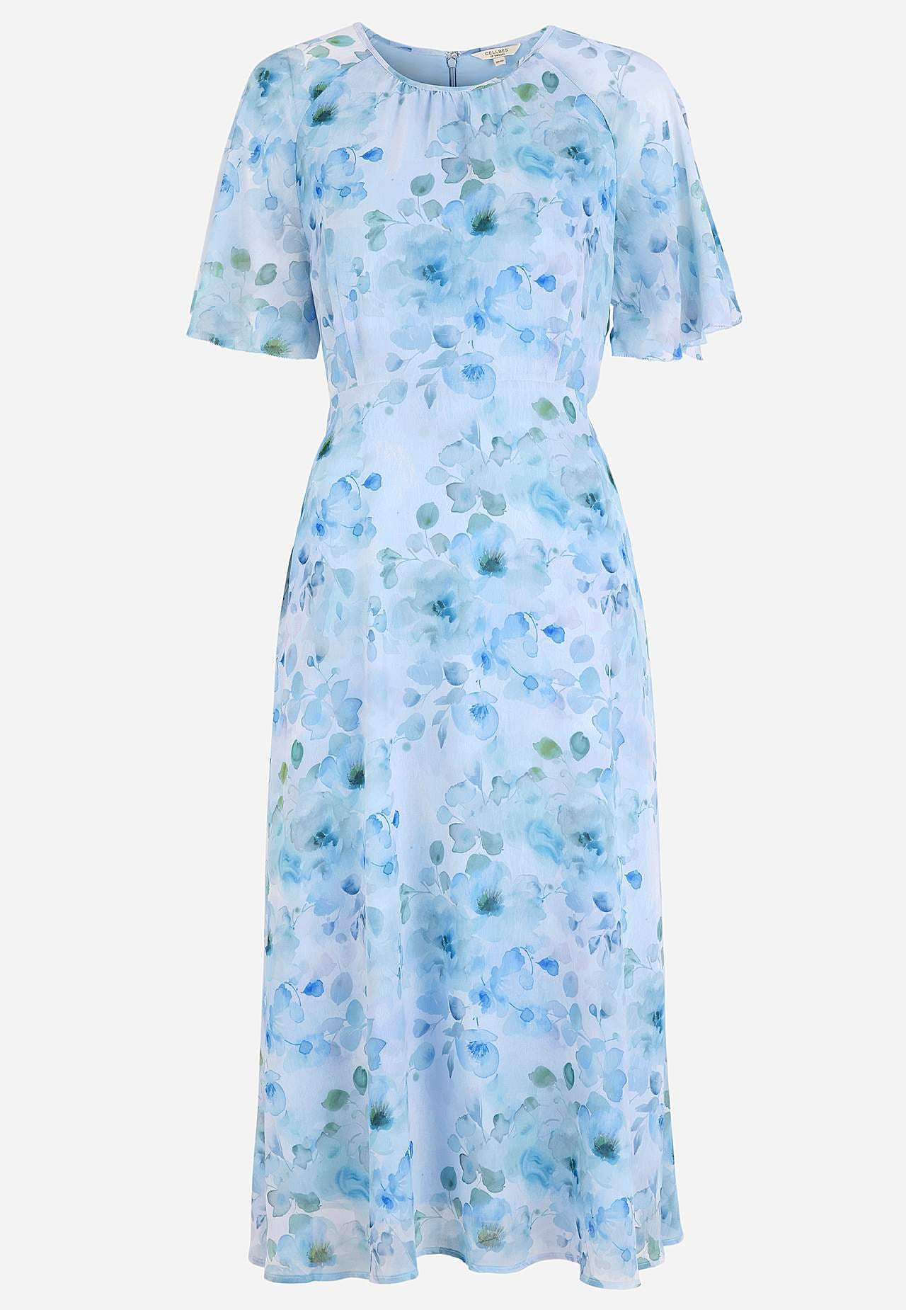 Blumiges Chiffon-Kleid