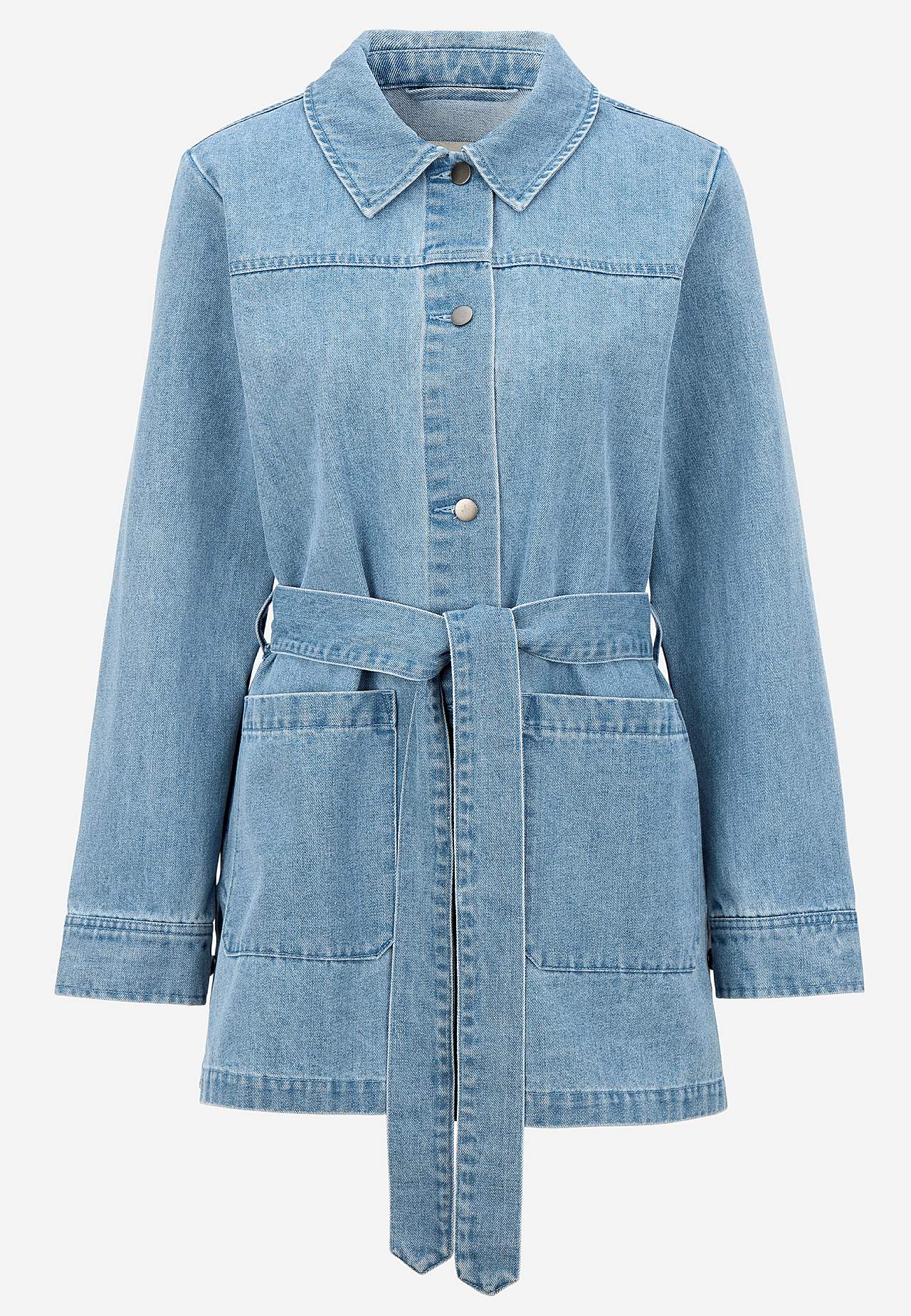 Jeansjacke mit Bindeband