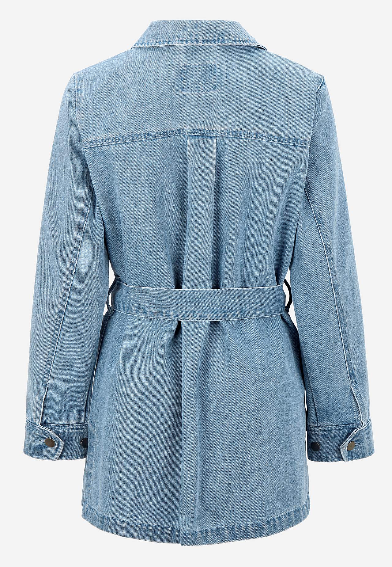 Jeansjacke mit Bindeband