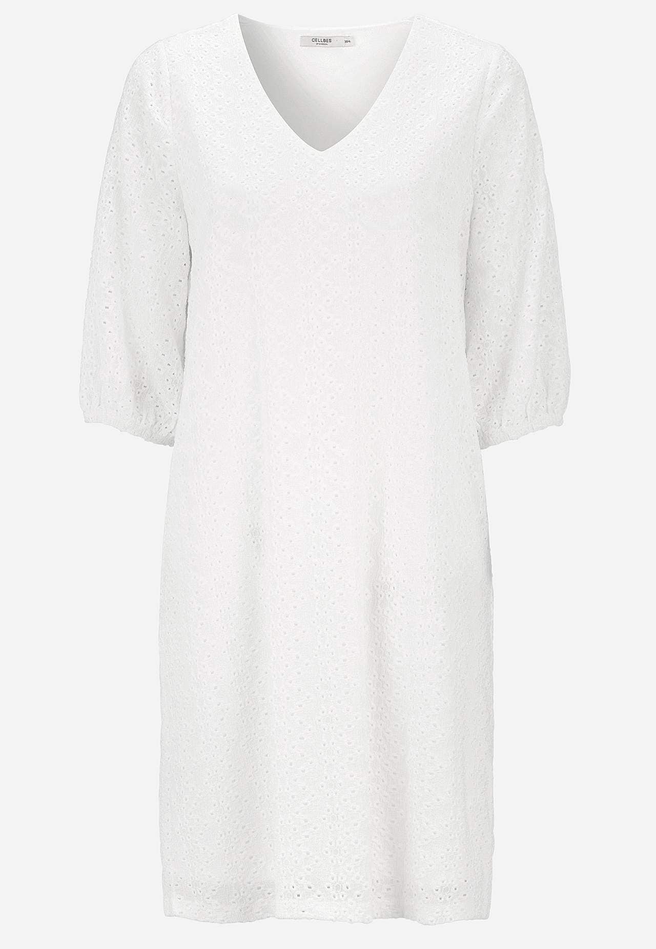 Jerseykleid mit Lochstickerei