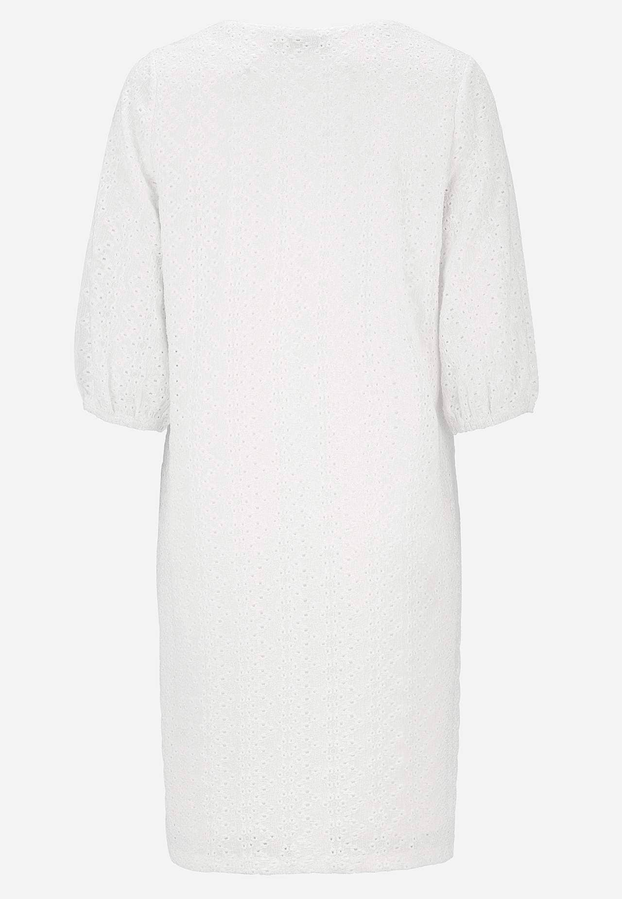 Jerseykleid mit Lochstickerei